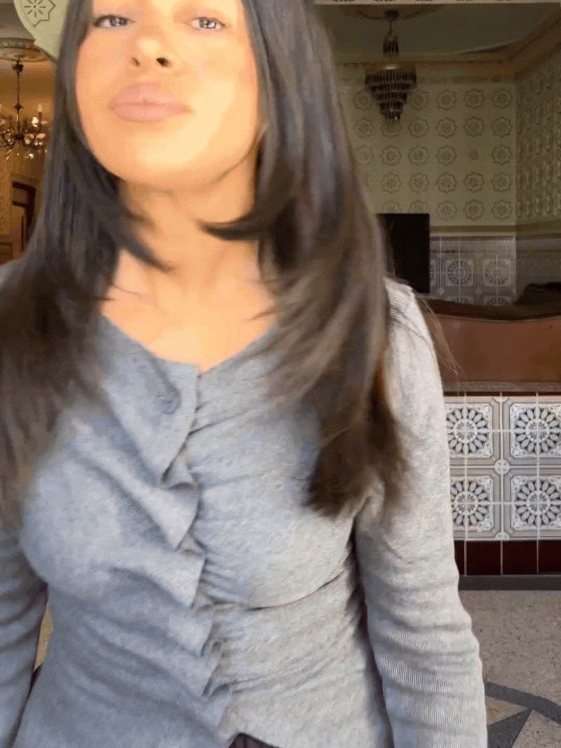 Wavy Front Closure Cardigan Charcoal