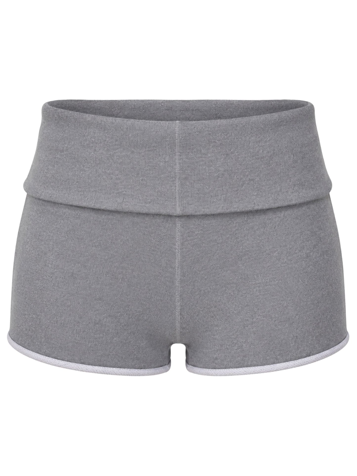 Fold Over Fitted Shorts Grey