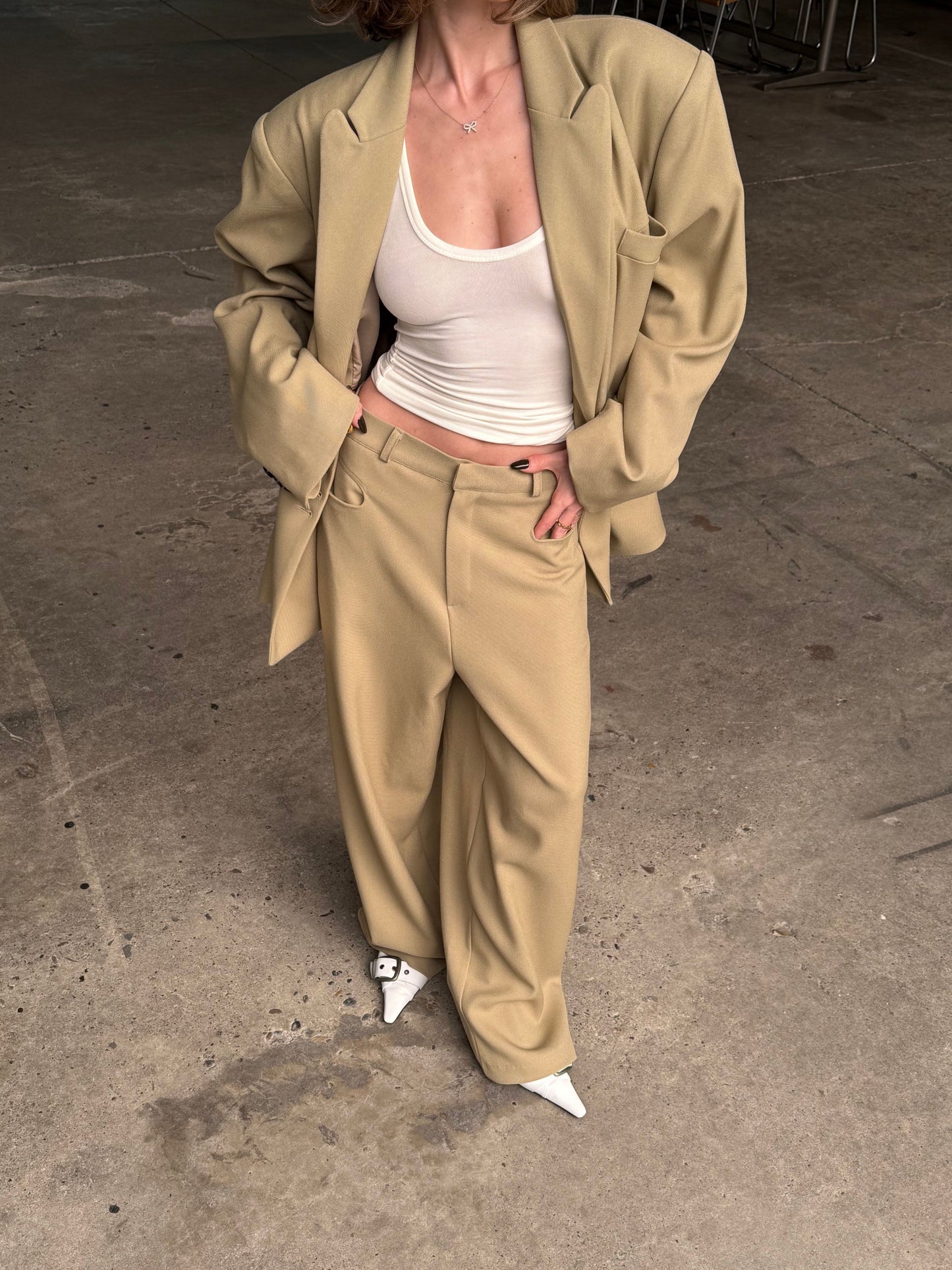 Oversized Multi Button Blazer Camel
