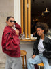 Oversized Contrast Stitch Jacket Red