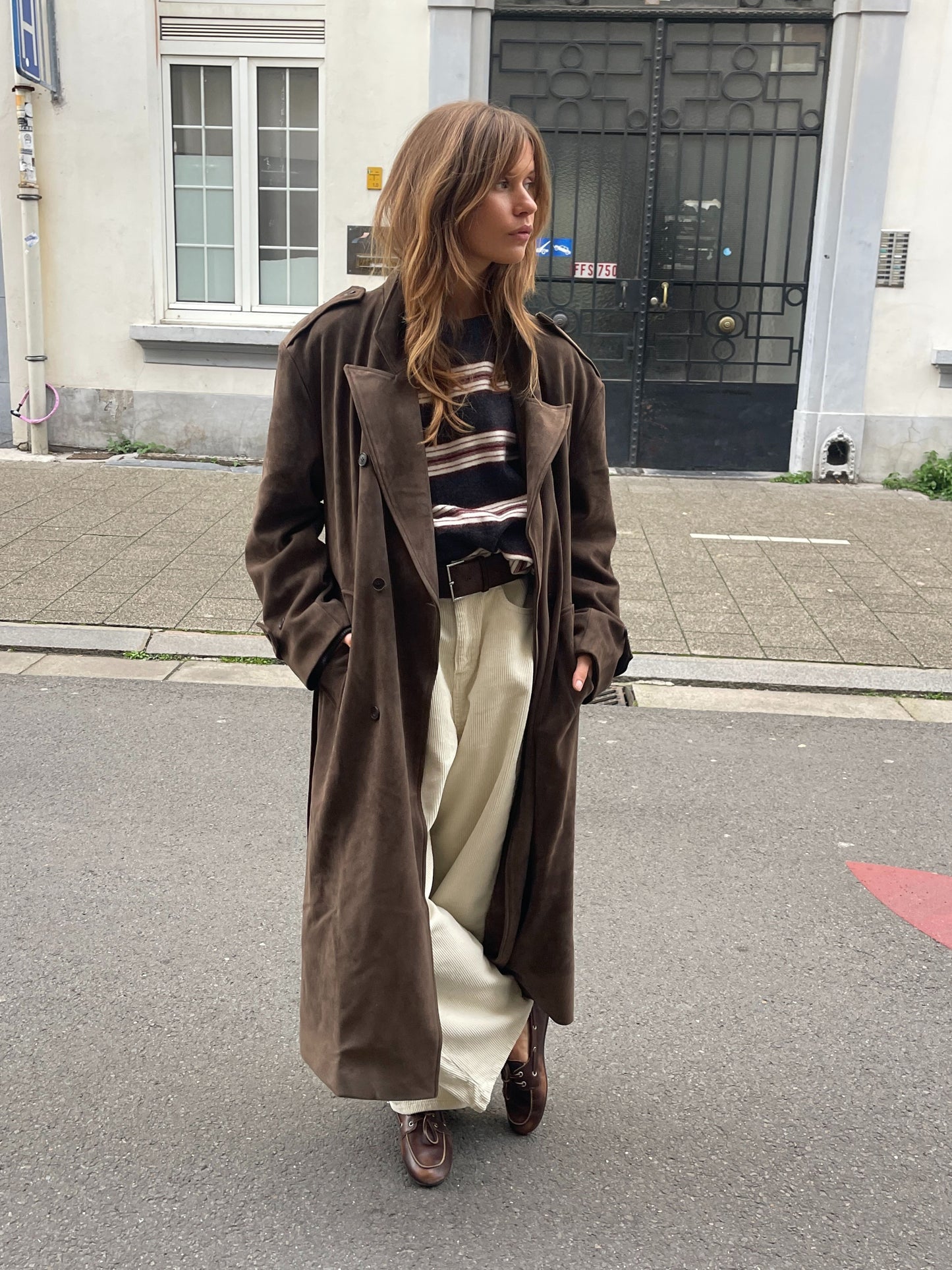 Trenchcoat Suede Dark Brown