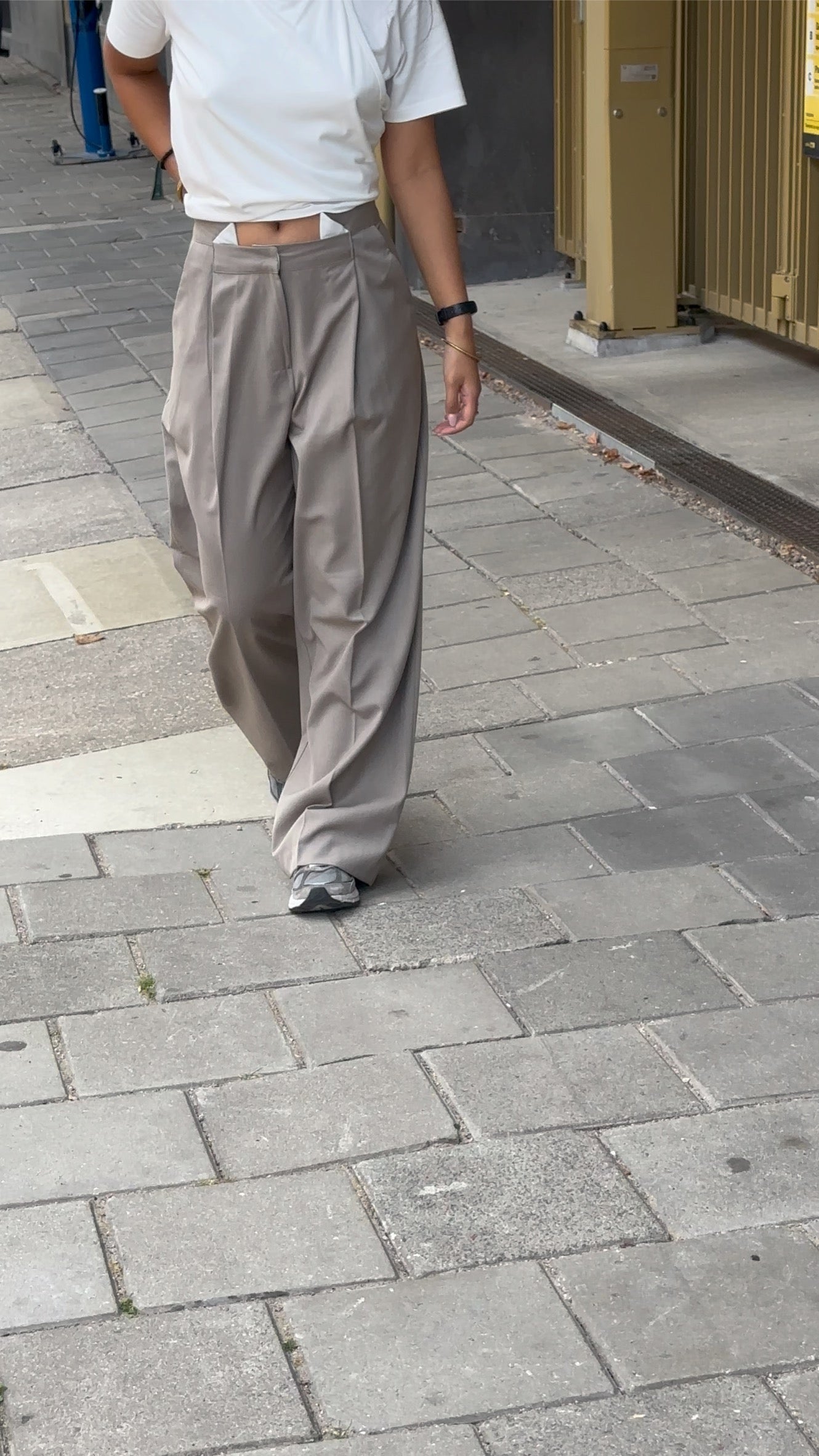 Front Pleated Pants Soft Grey