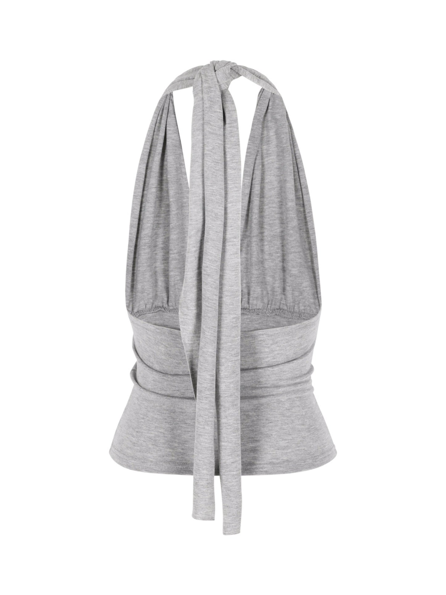 Deep Halter Neck Top Grey