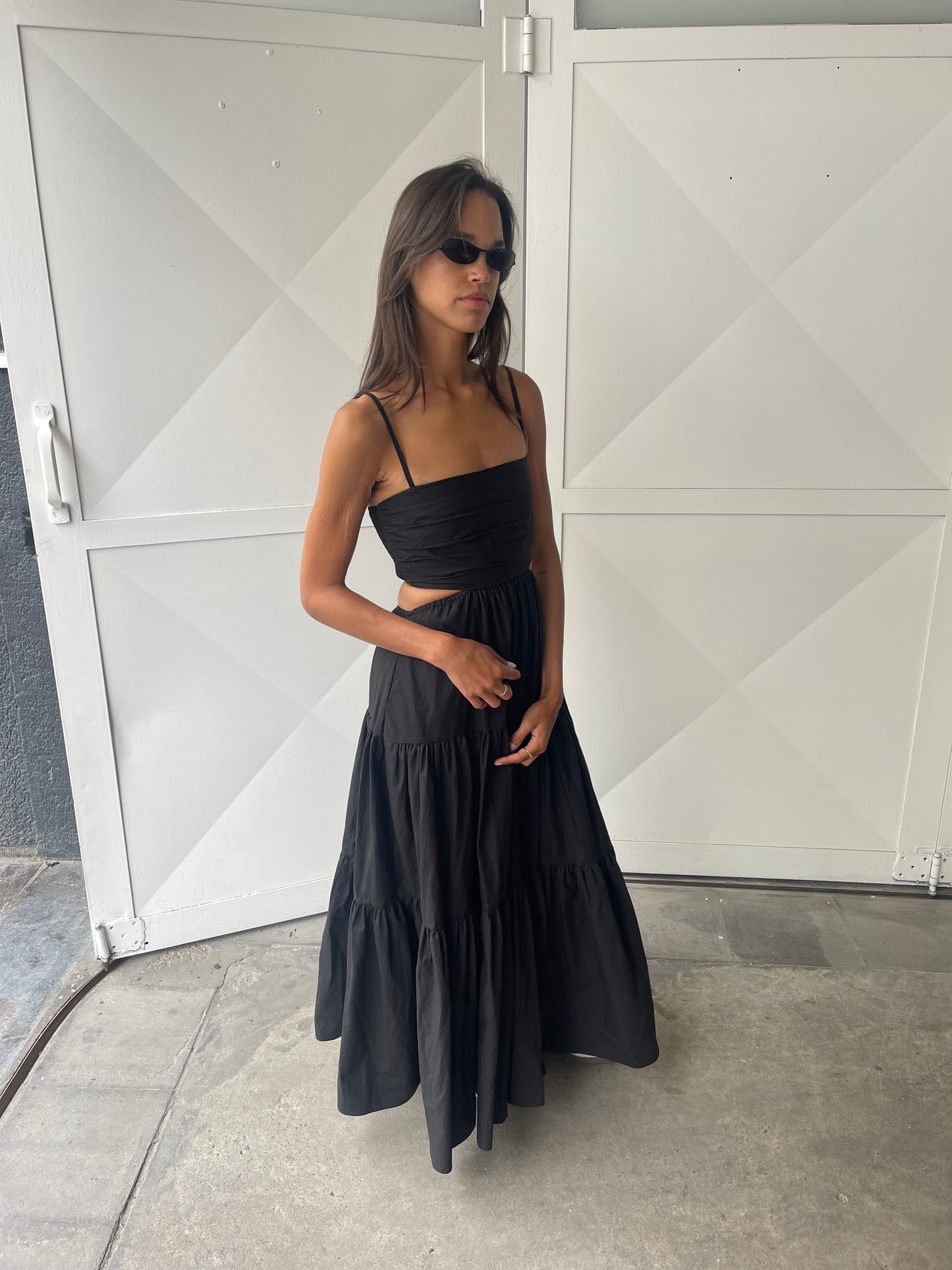 Long Cut Out Dress Black