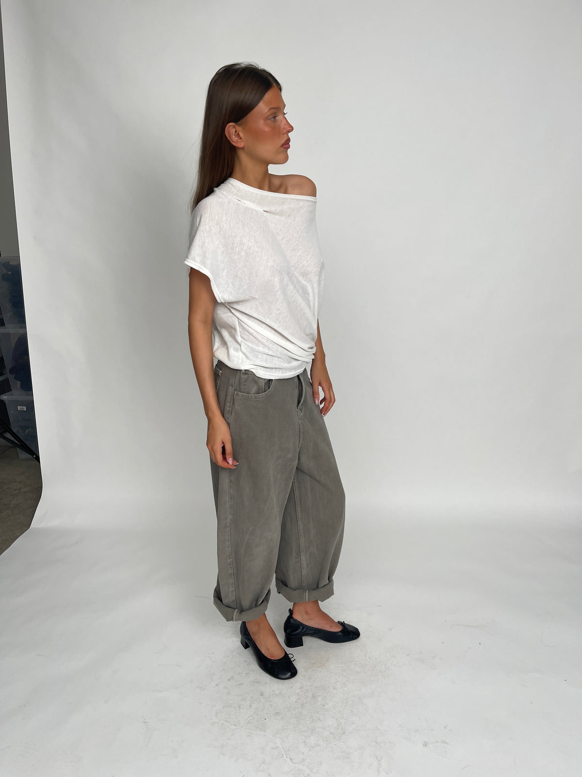 Barrel Jeans Khaki Grey