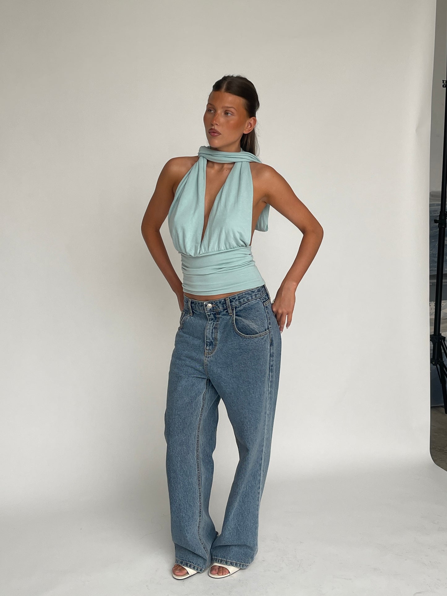 Deep Halter Neck Mint Green