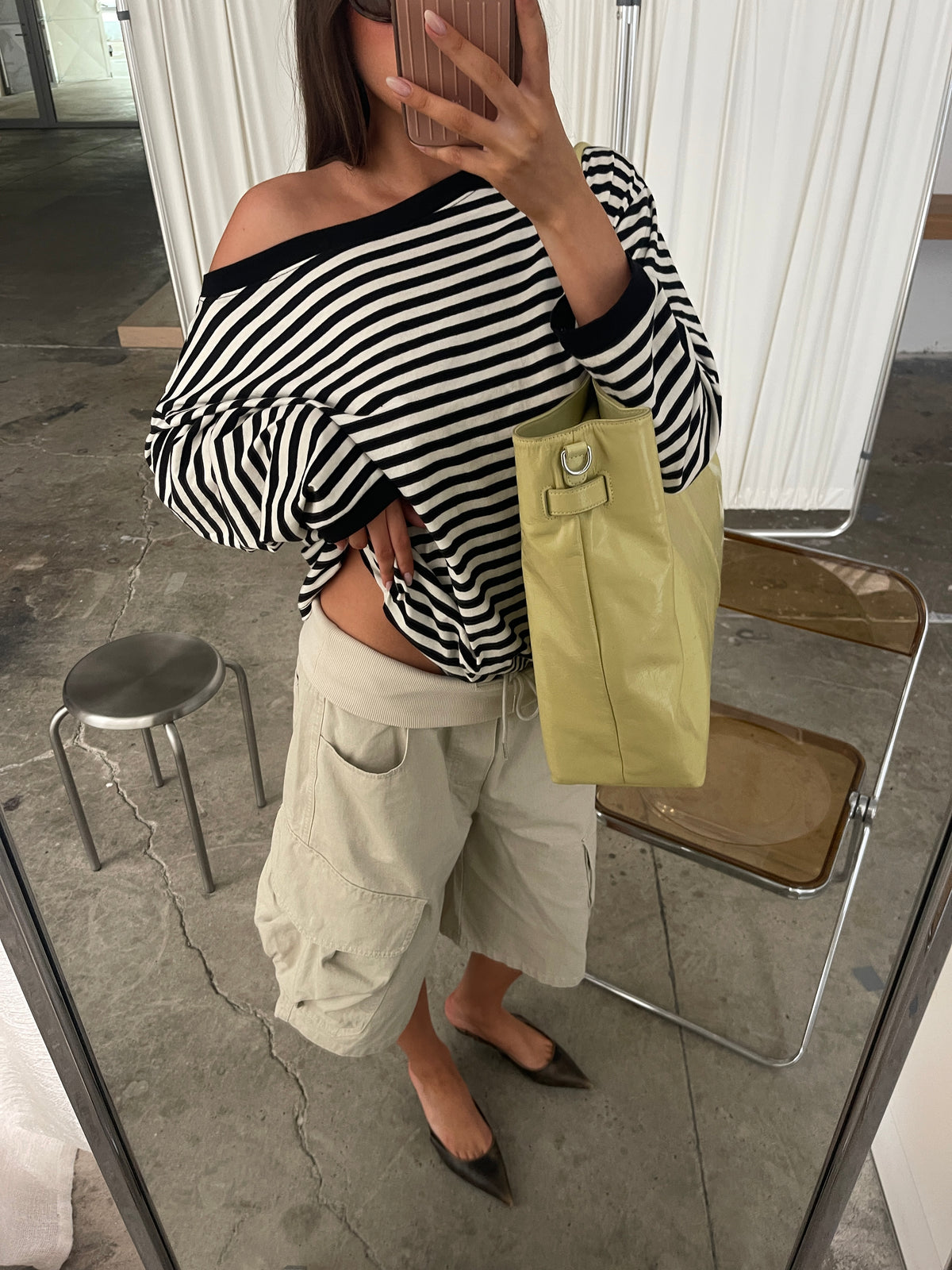 Baggy Fold Over Cargo Shorts Sand