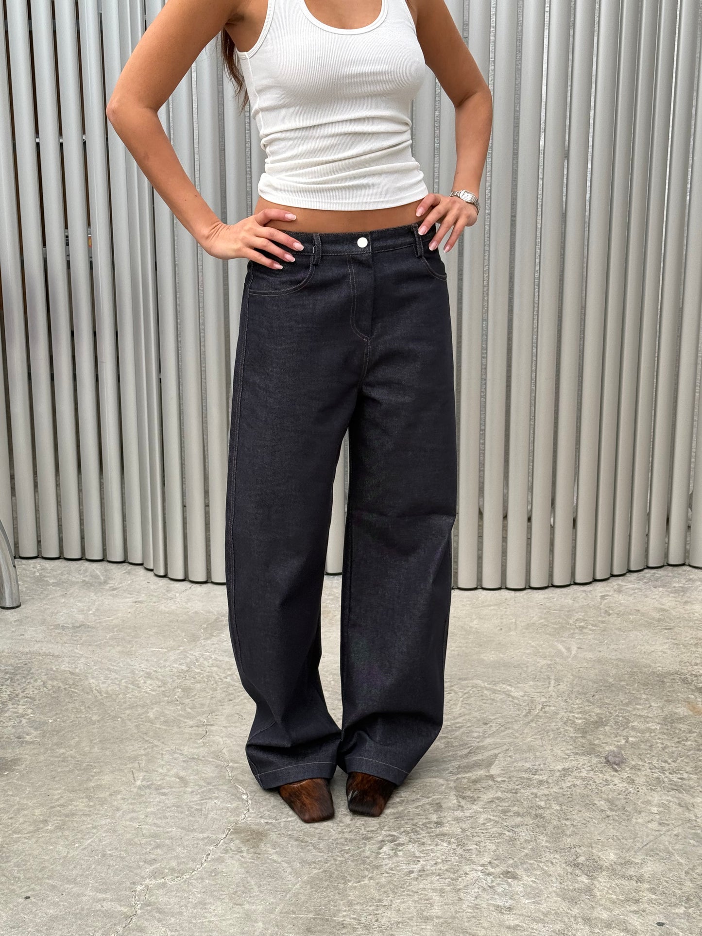 Straight Fit Dark Blue Jeans