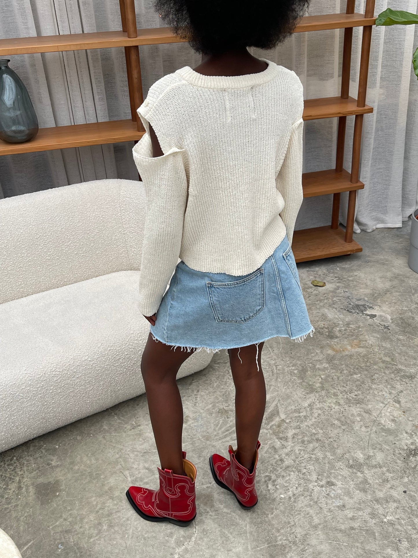Criss Cross Skirt Light Blue