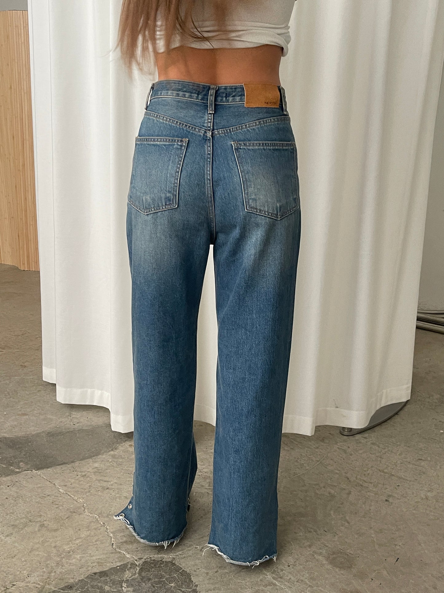 Eyelet Detail Flared Jeans