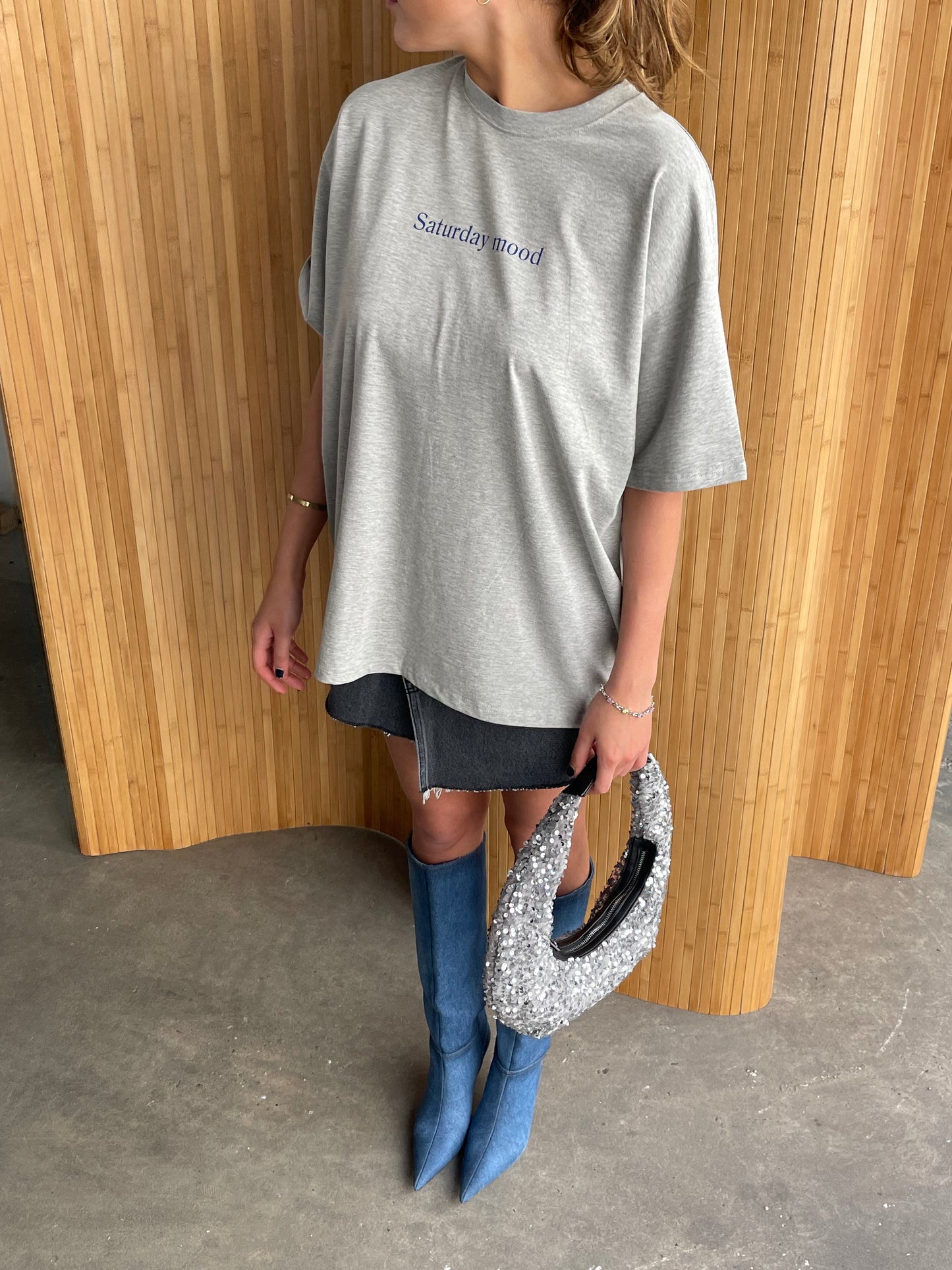 Saturday Mood Tee Grey