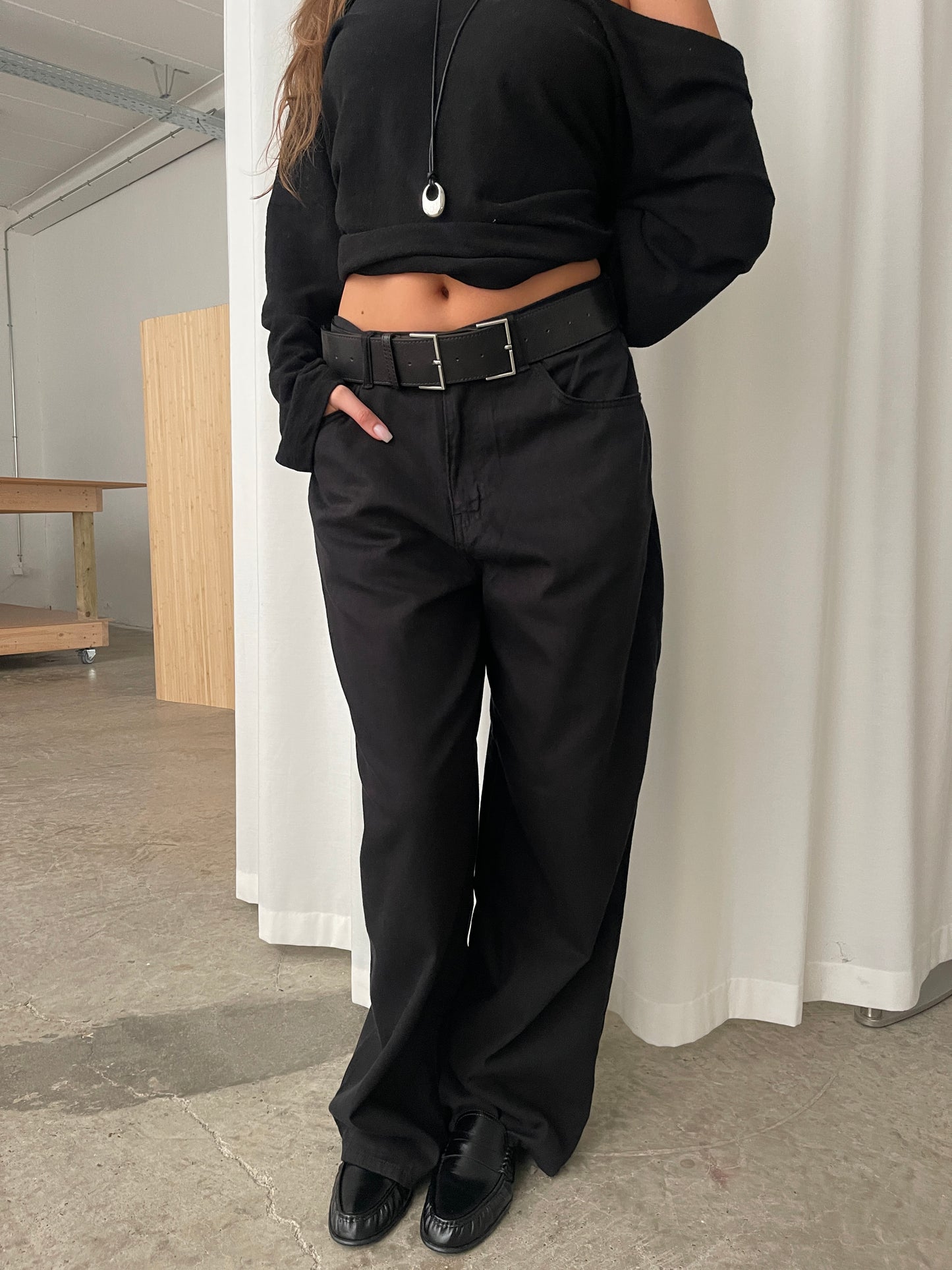 Baggy Wide Leg Pants Black