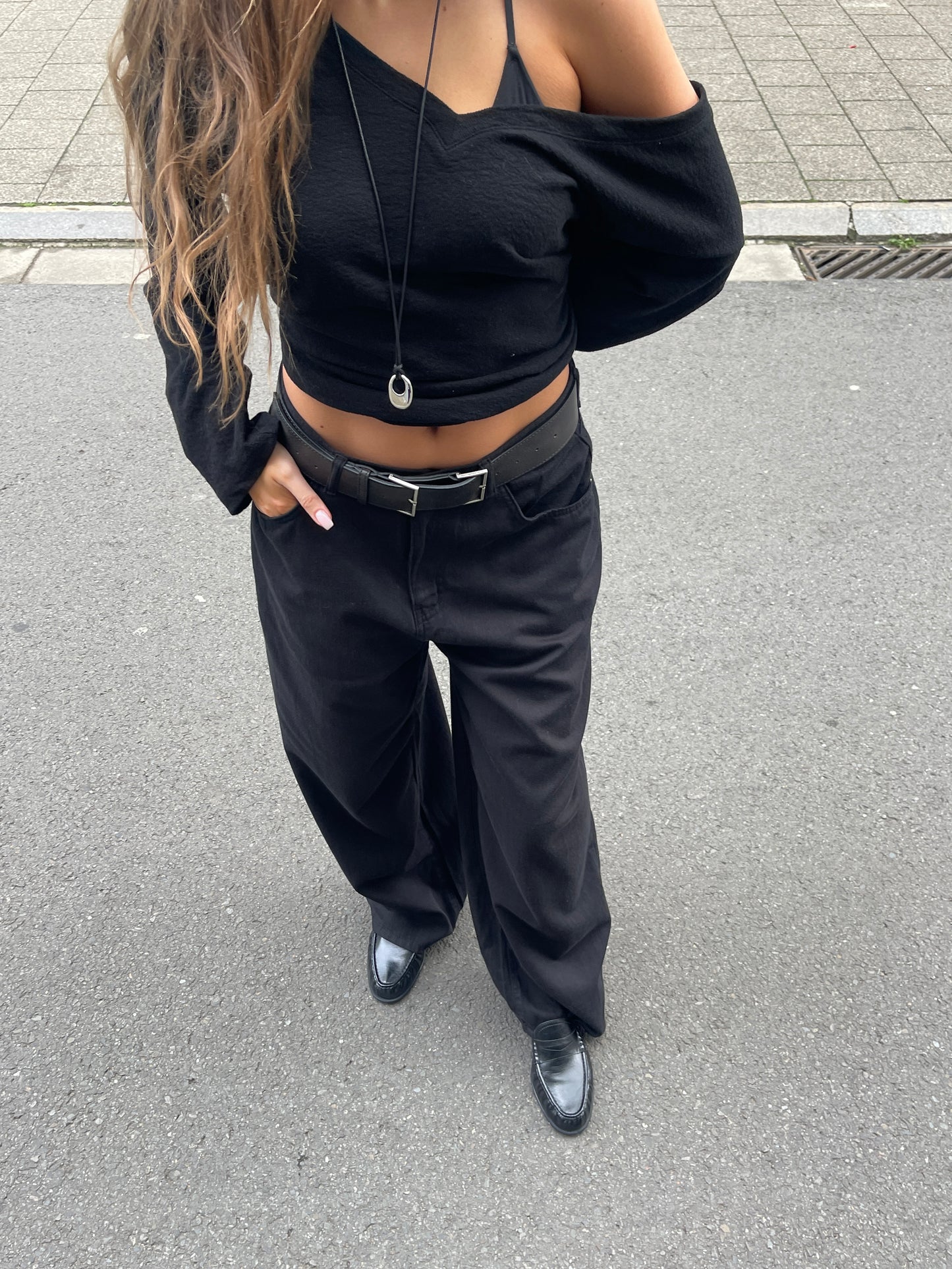 Baggy Wide Leg Pants Black