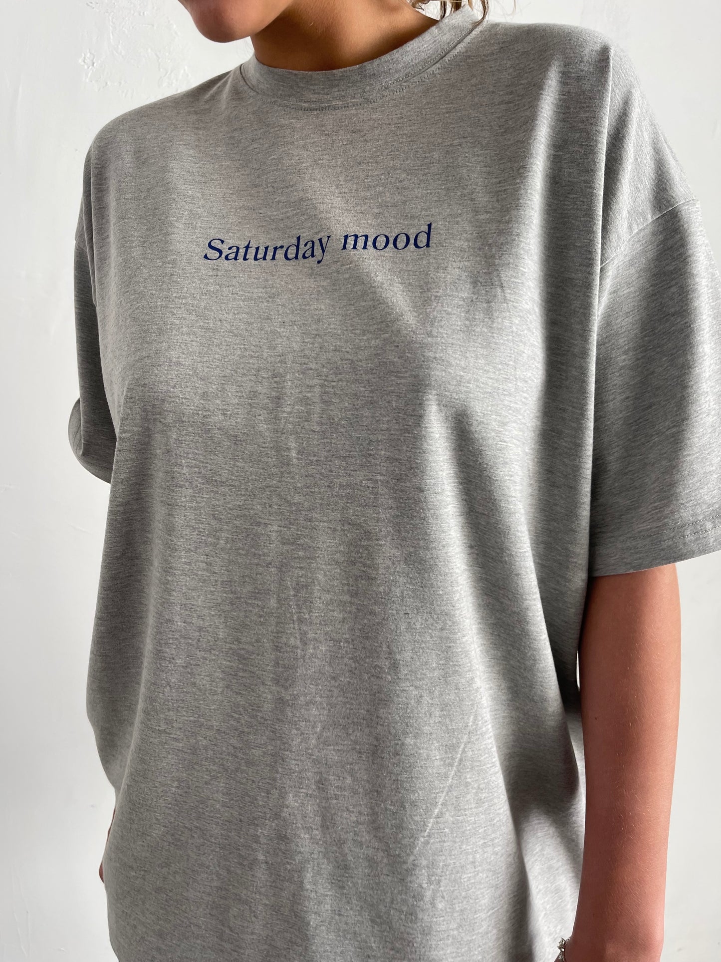Saturday Mood Tee Grey