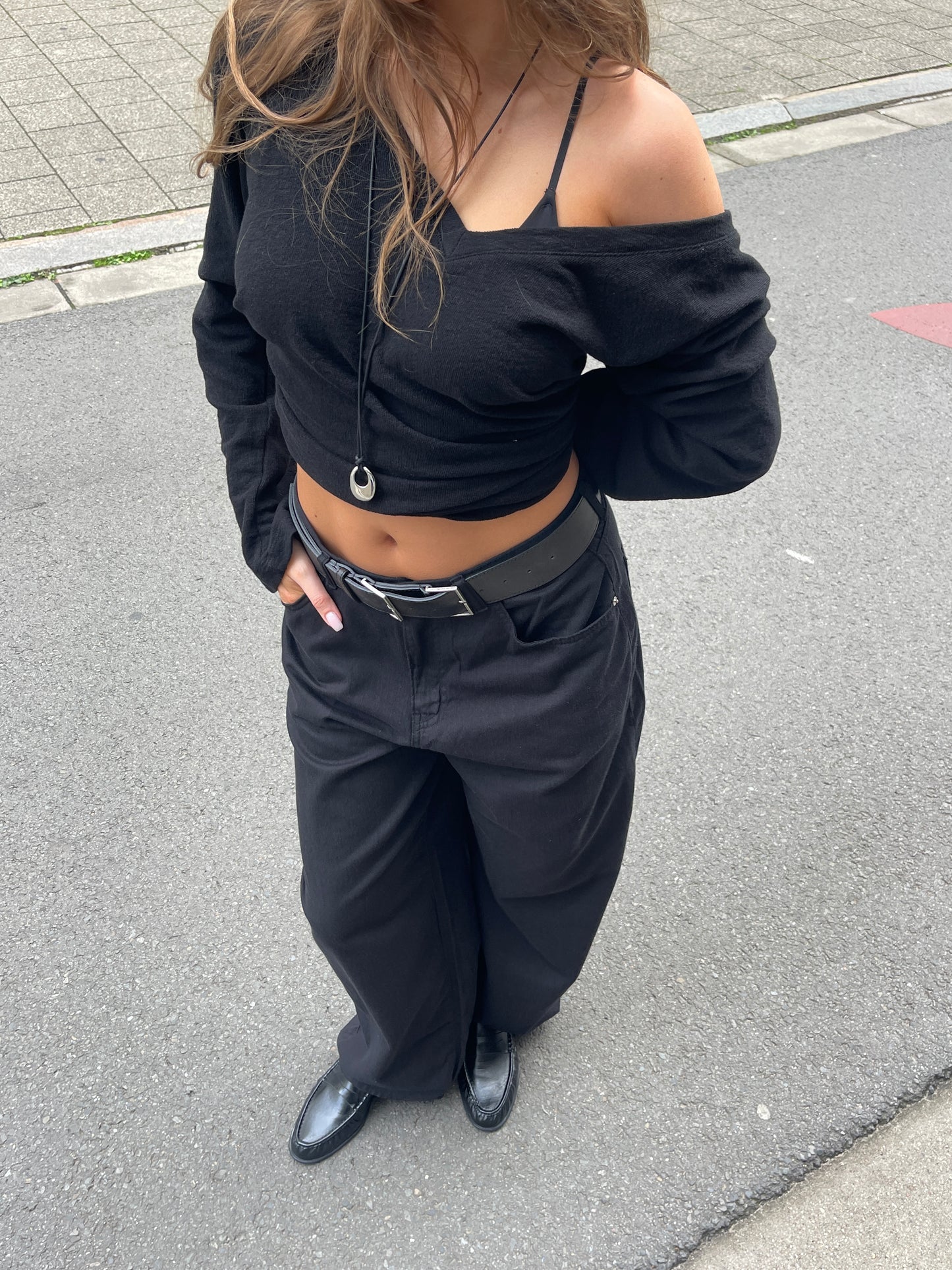 Baggy Wide Leg Pants Black