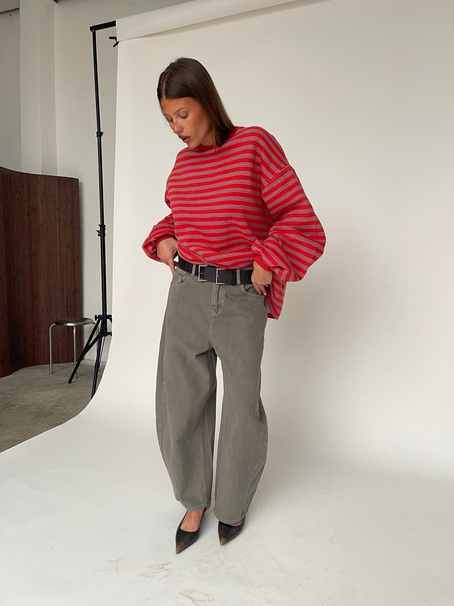 Barrel Jeans Khaki Grey