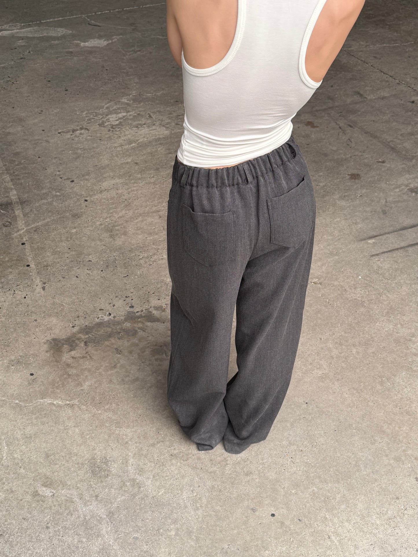 Classic Tailored Pants Charcoal