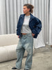 Oversized Zipper Bomber Blue