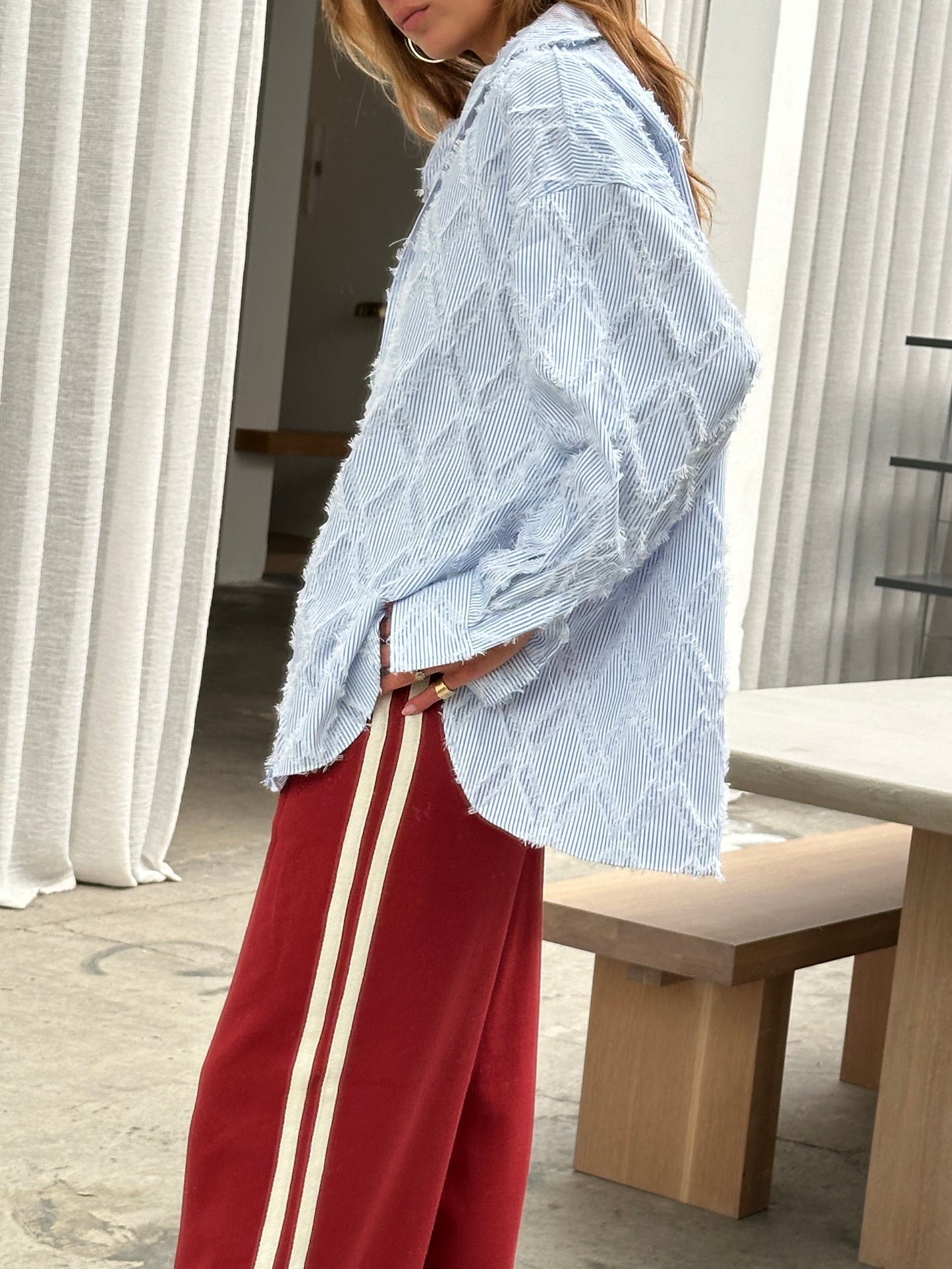 Textured Shirt Light Blue