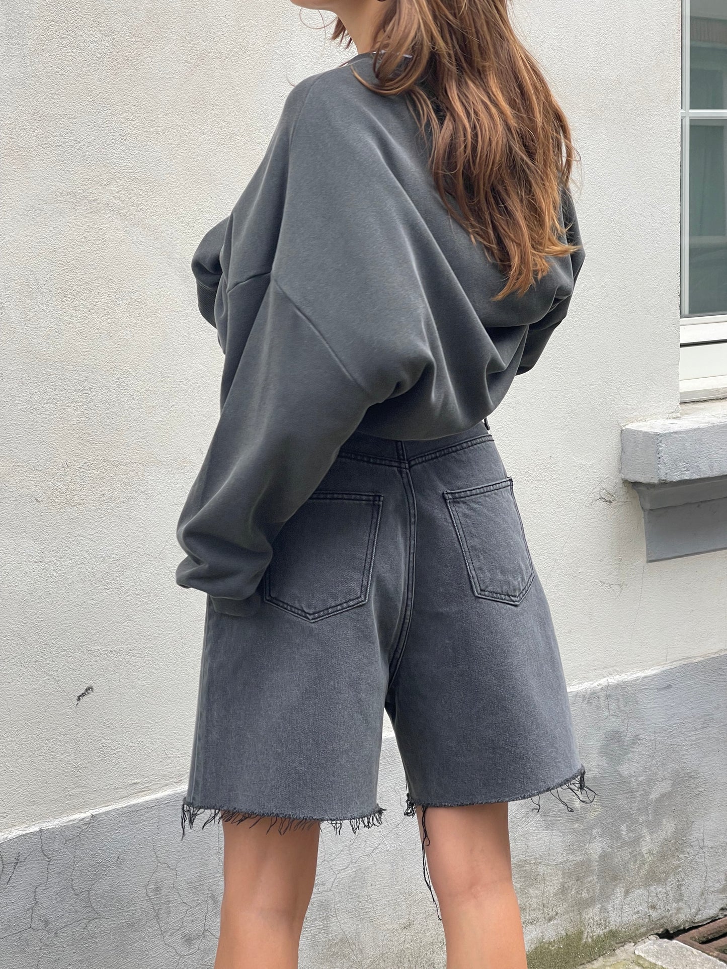 Oversized Basic Sweatshirt Dark Grey