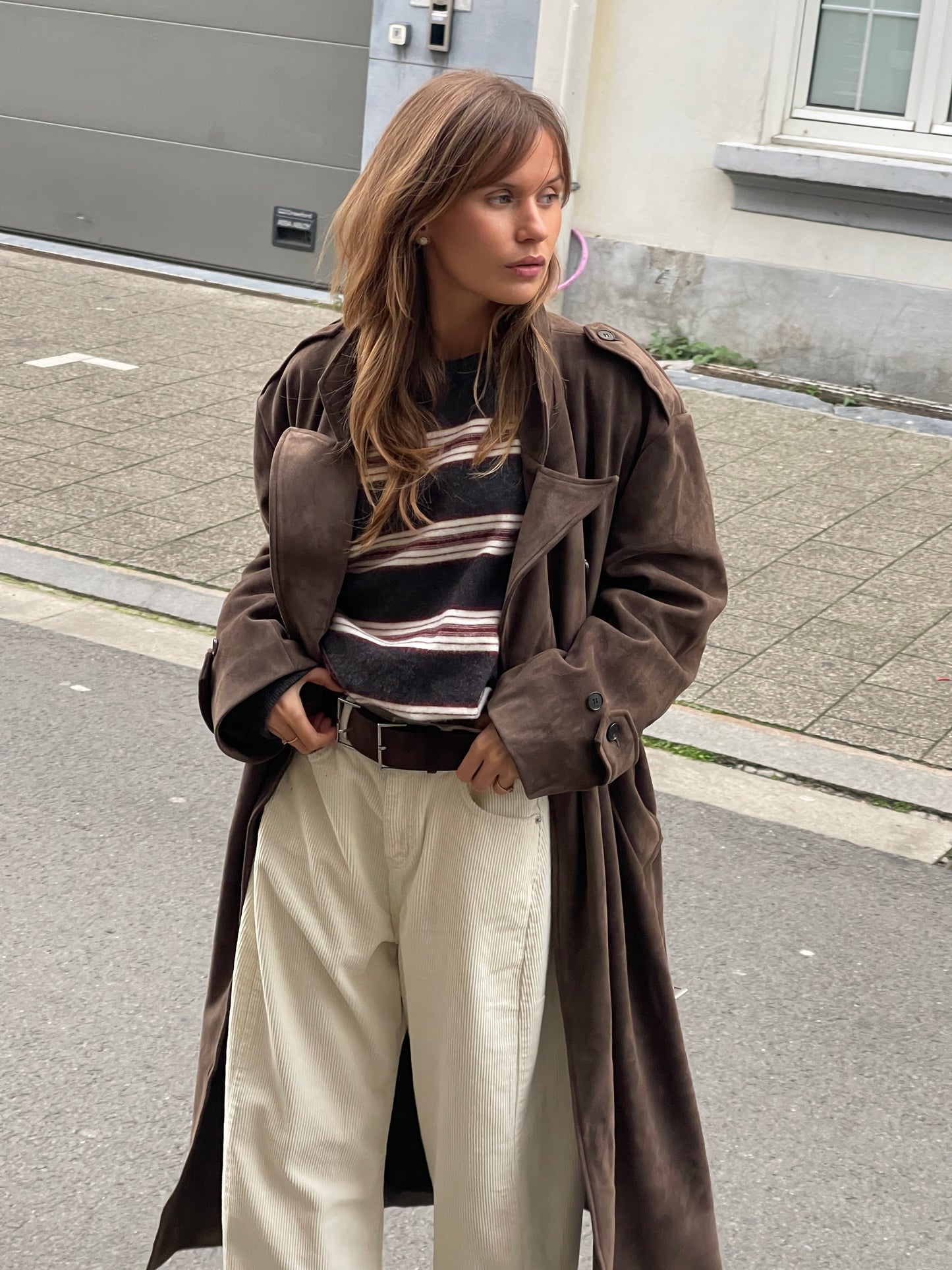 Oversized Striped Sweater Charcoal