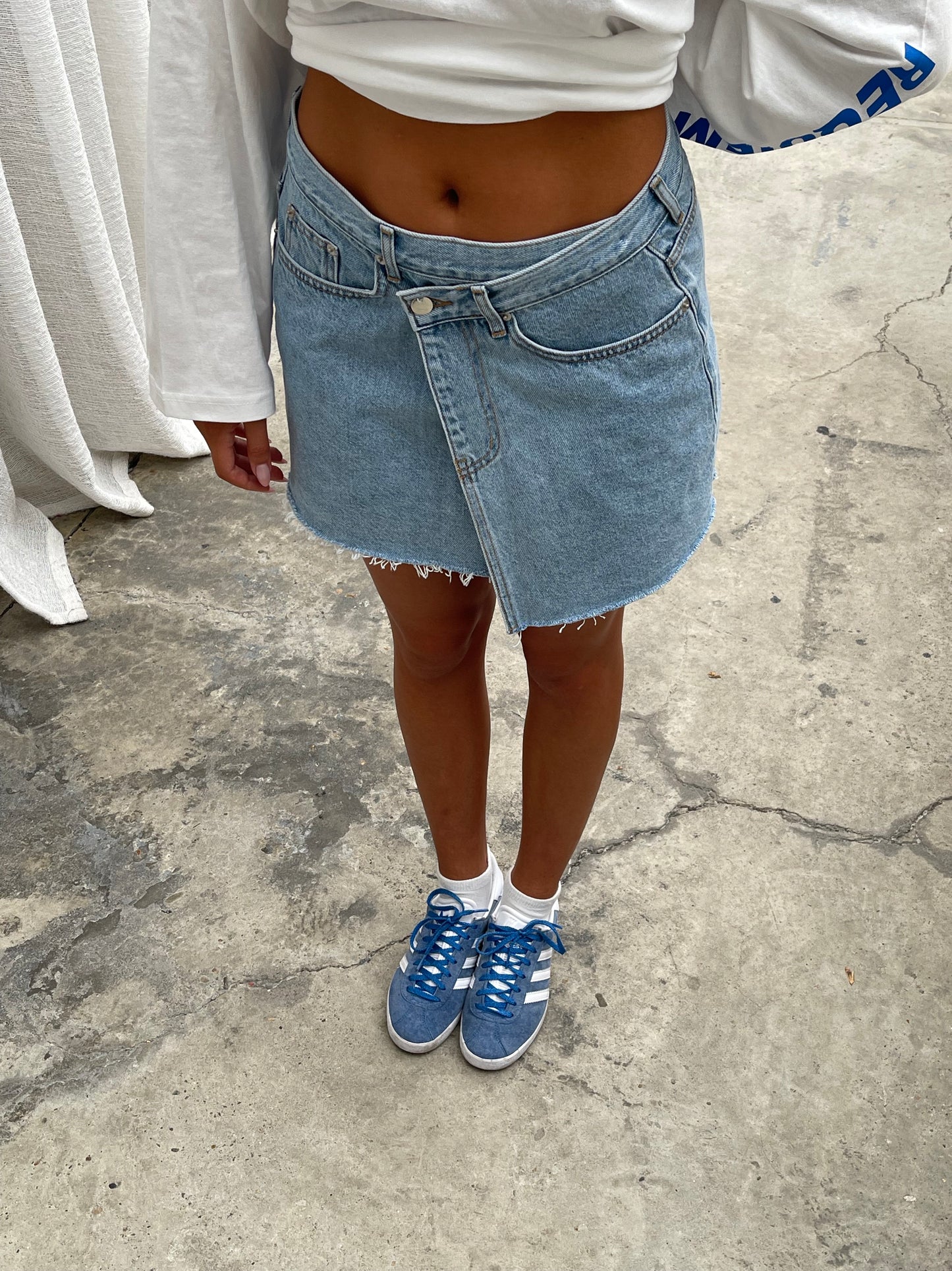 Criss Cross Skirt Light Blue