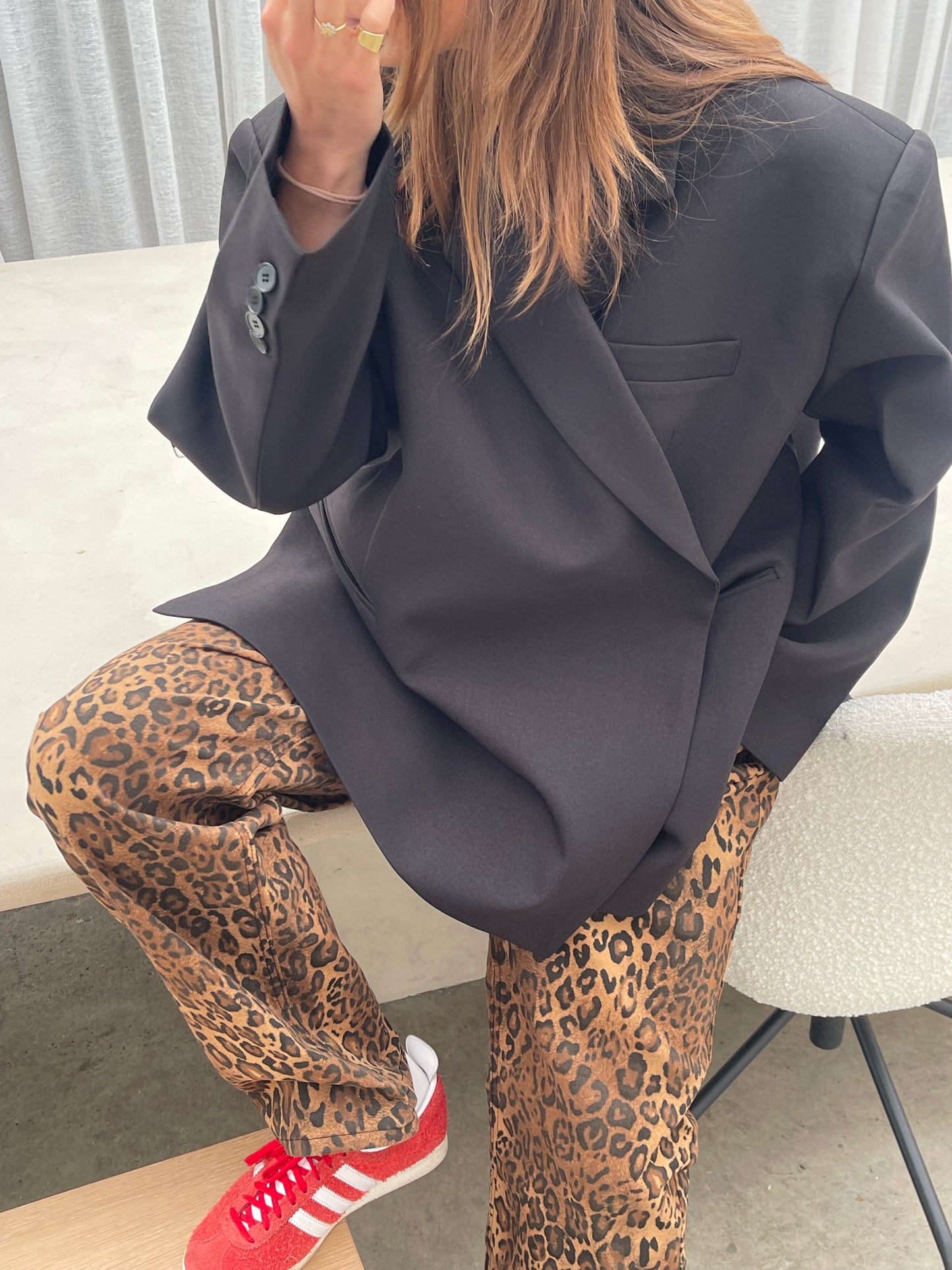 Oversized Side Slit Blazer Black