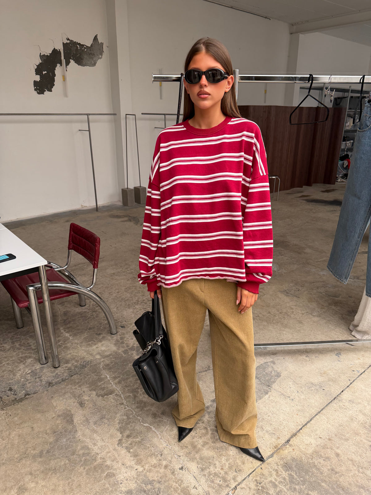 Woven Straight Leg Pants Dark Sand