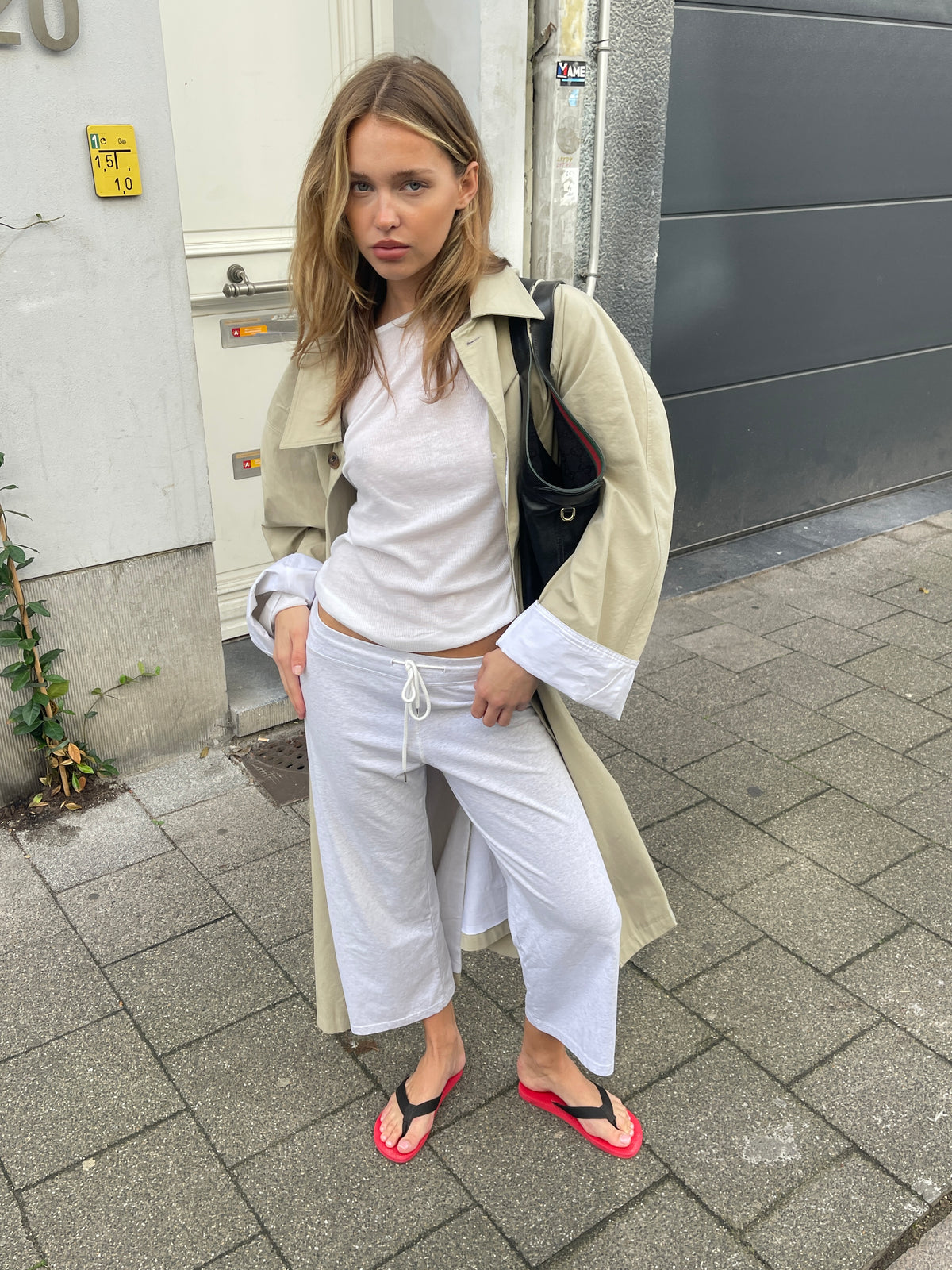 Cropped Jogger Pants Light Grey