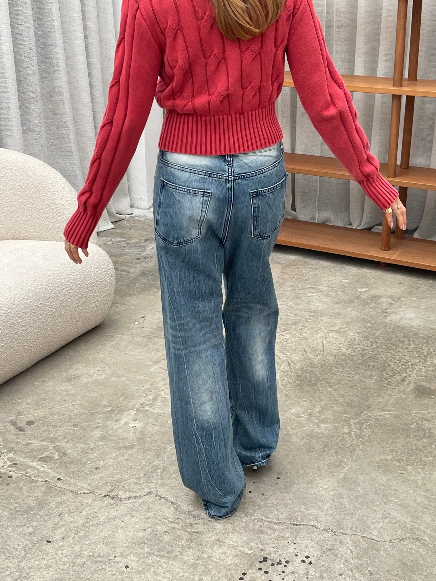 Criss Cross Jeans Washed Blue