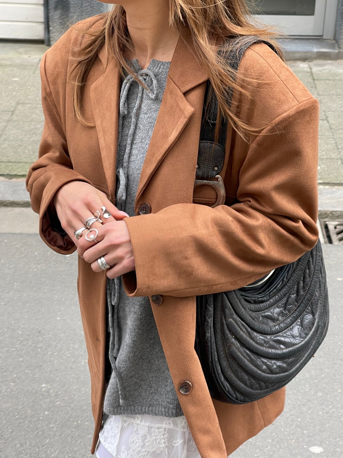 Suede Blazer Camel