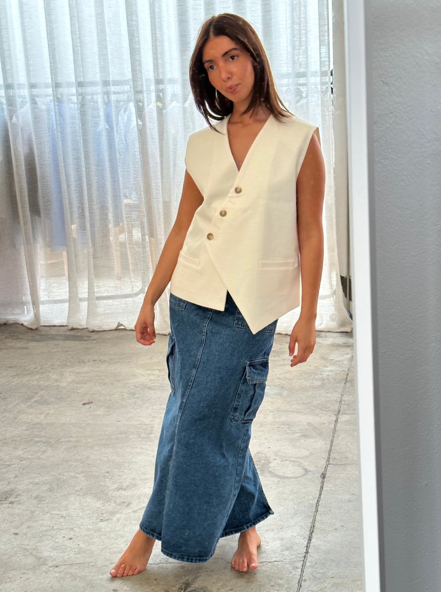 Cargo Denim Skirt