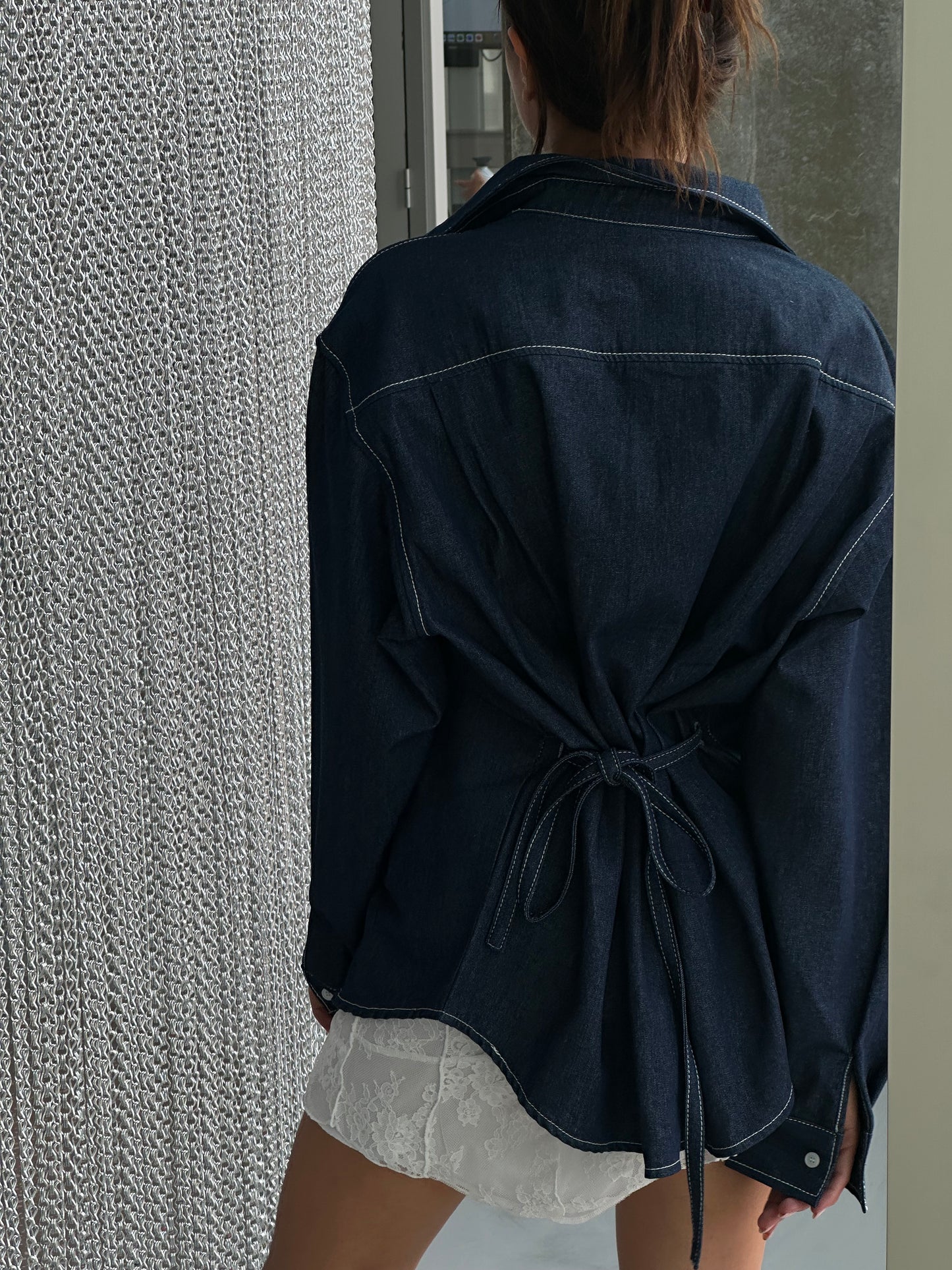 Mermaid Blouse Dark Blue Denim