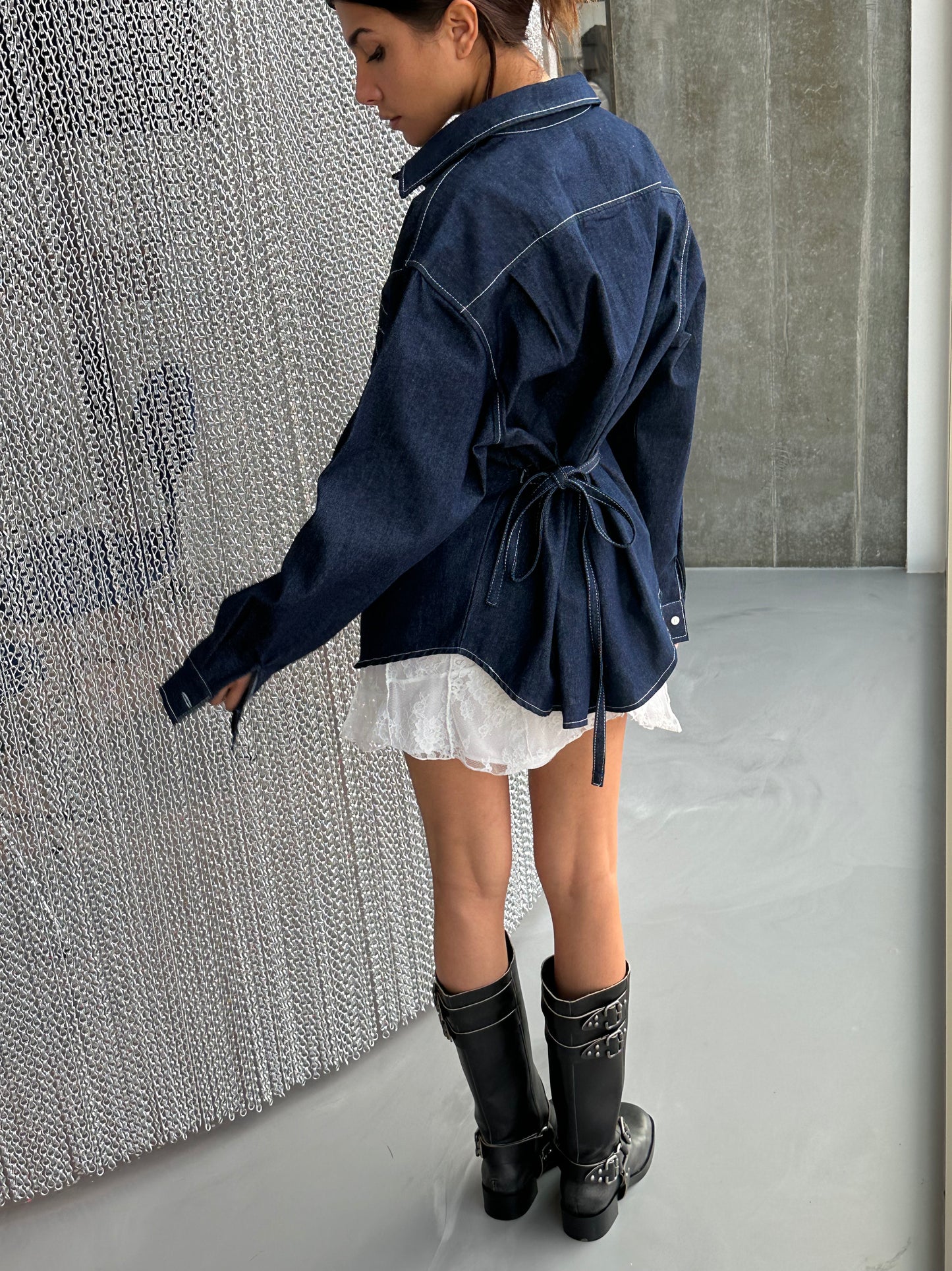 Mermaid Blouse Dark Blue Denim