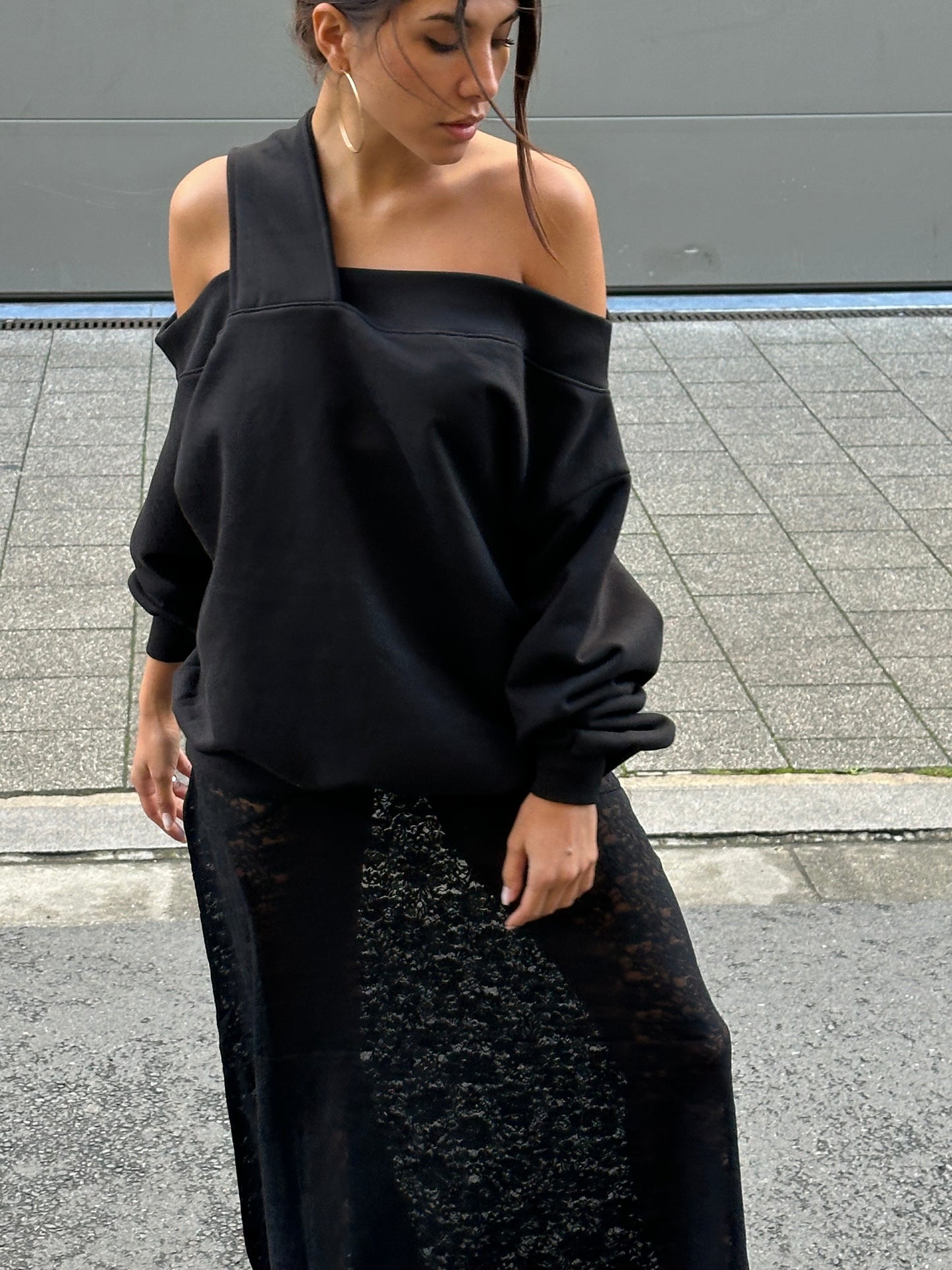 Unbalanced Sweater Black