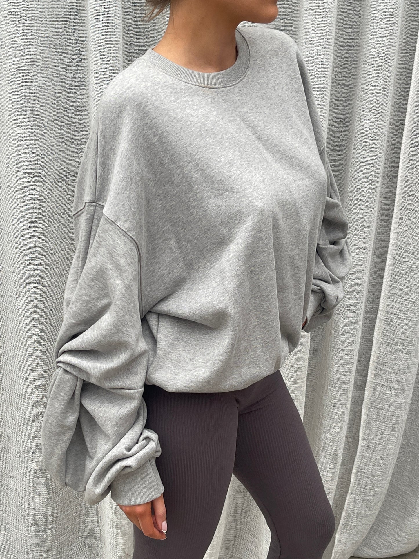 Oversized Twisted Longsleeve Sweater Grey