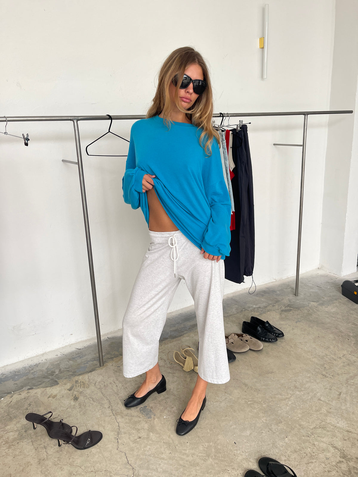 Basic Long Sleeve Tee Turquoise