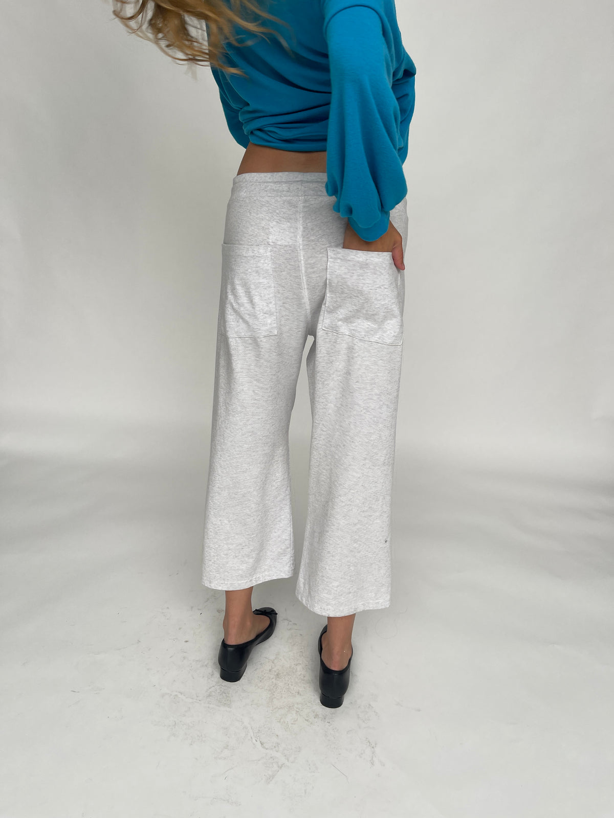 Cropped Jogger Pants Light Grey