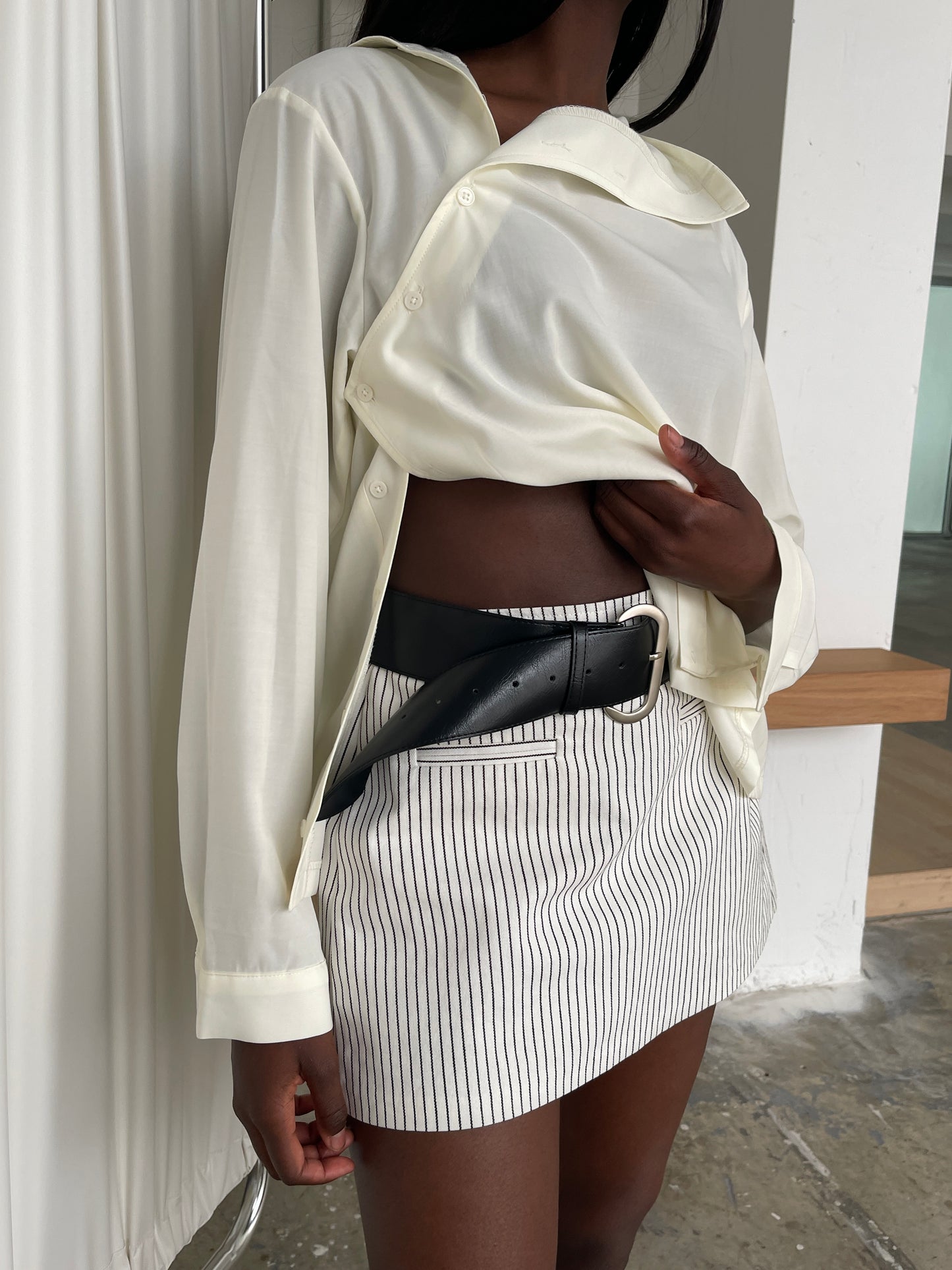 Side Buttoned Shirt Butter Cream
