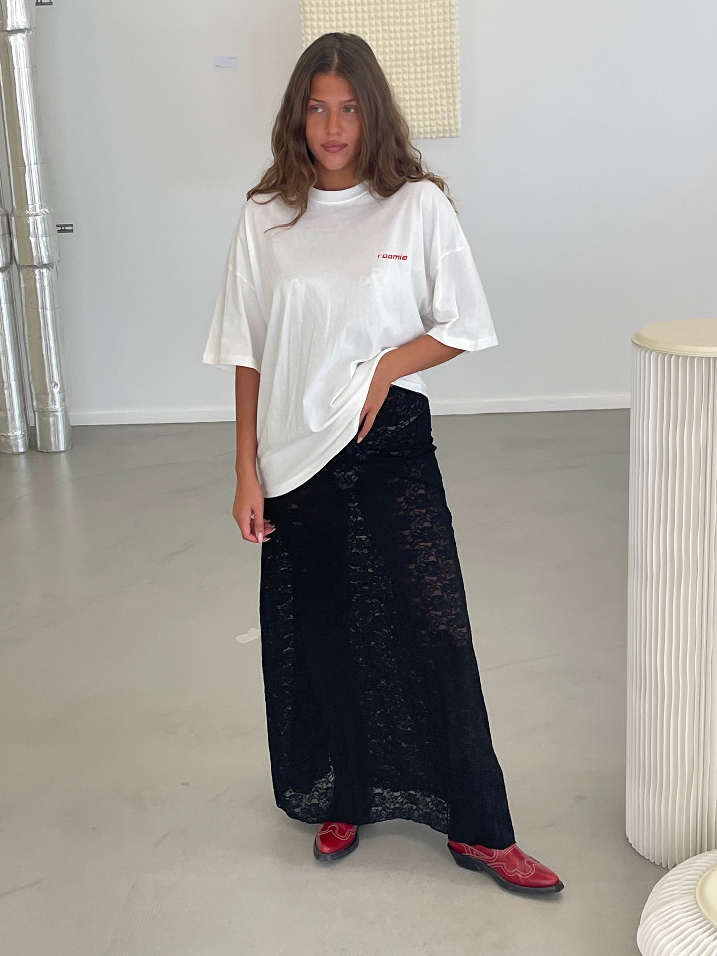 Long Lace Skirt Black