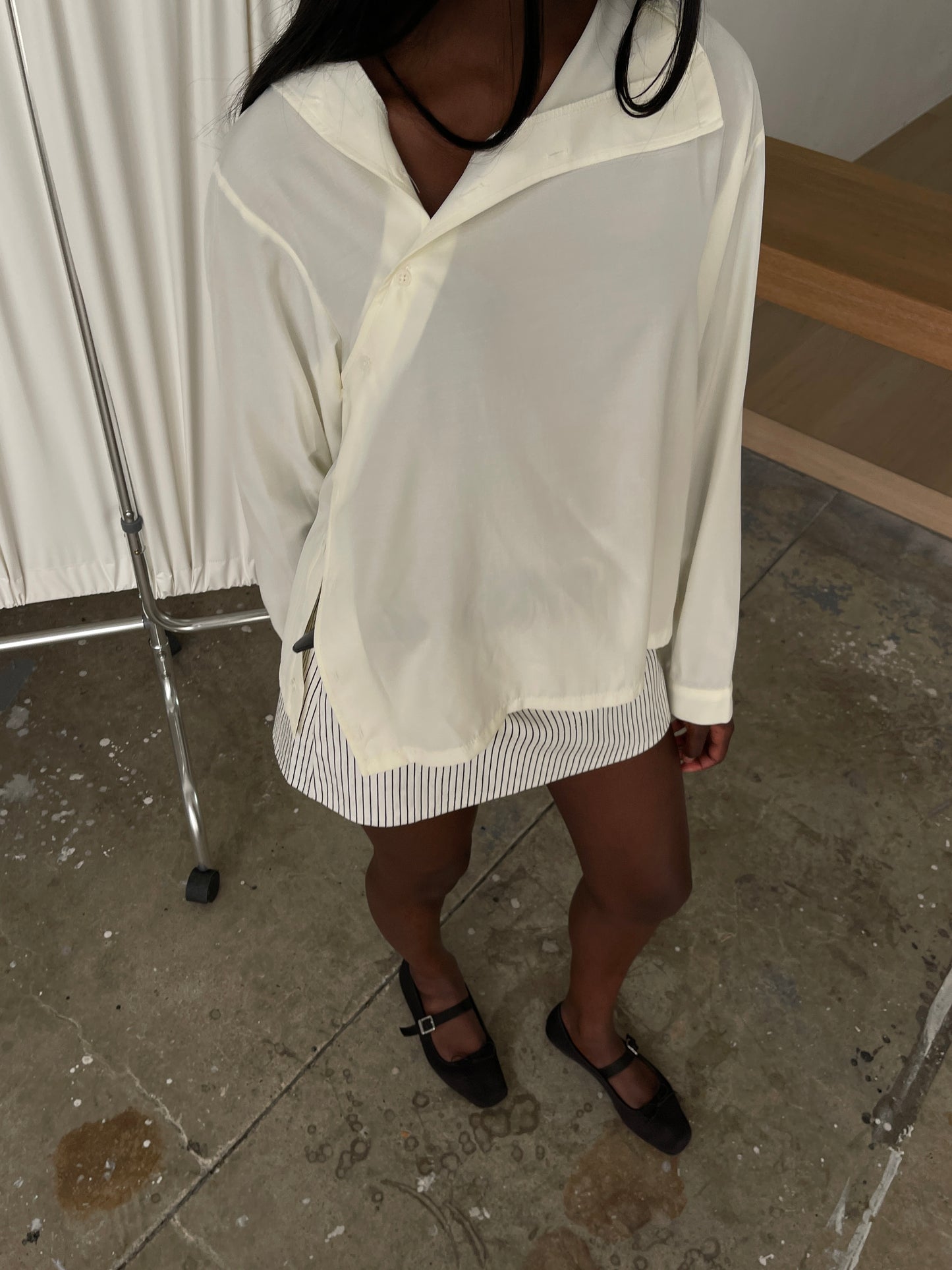 Side Buttoned Shirt Butter Cream