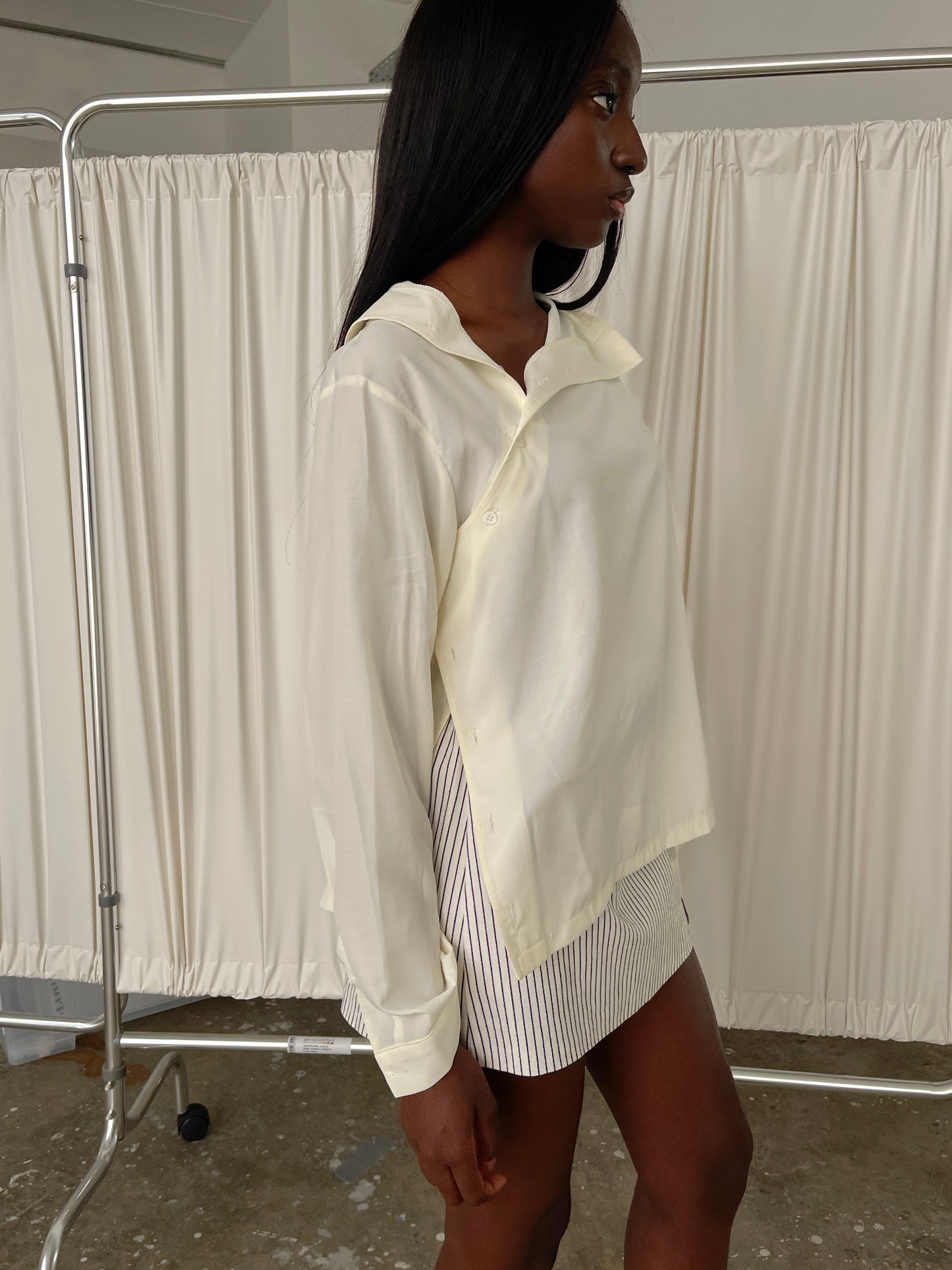 Side Buttoned Shirt Butter Cream