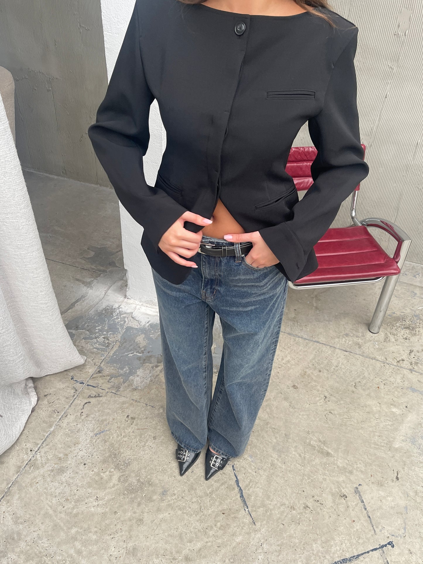 Billie Dad Jeans Dark Blue