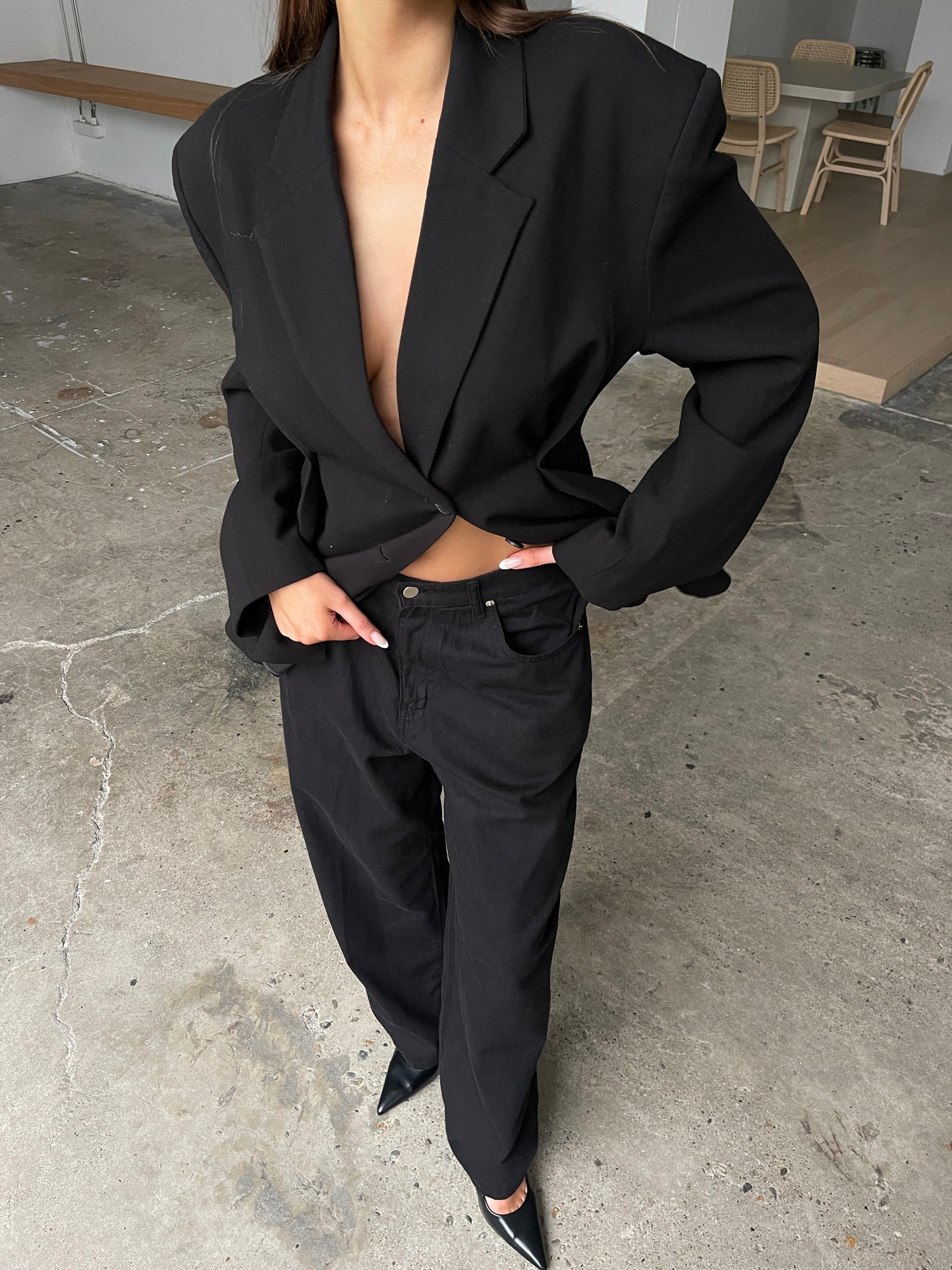 Baggy Wide Leg Pants Black