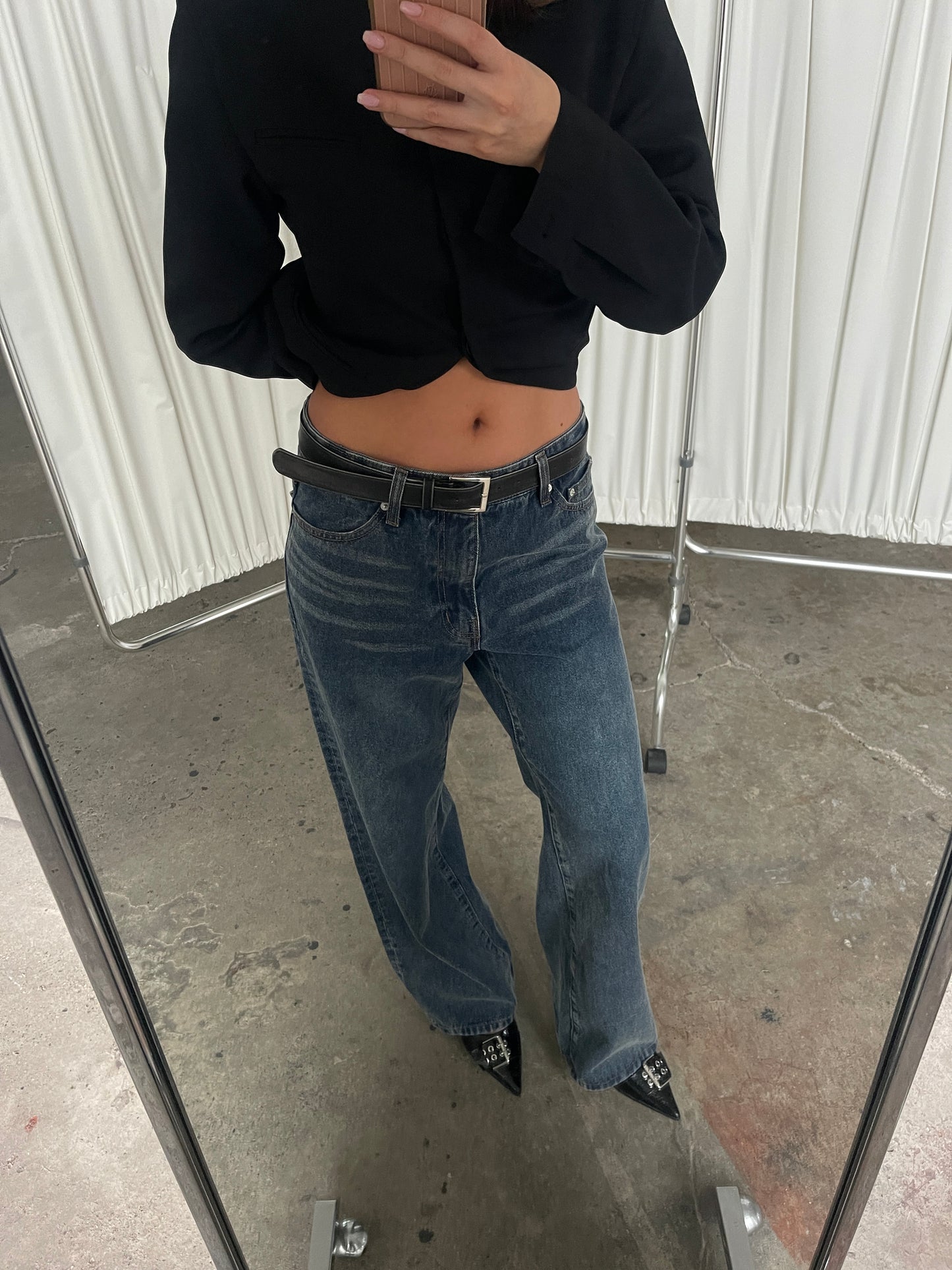 Billie Dad Jeans Dark Blue