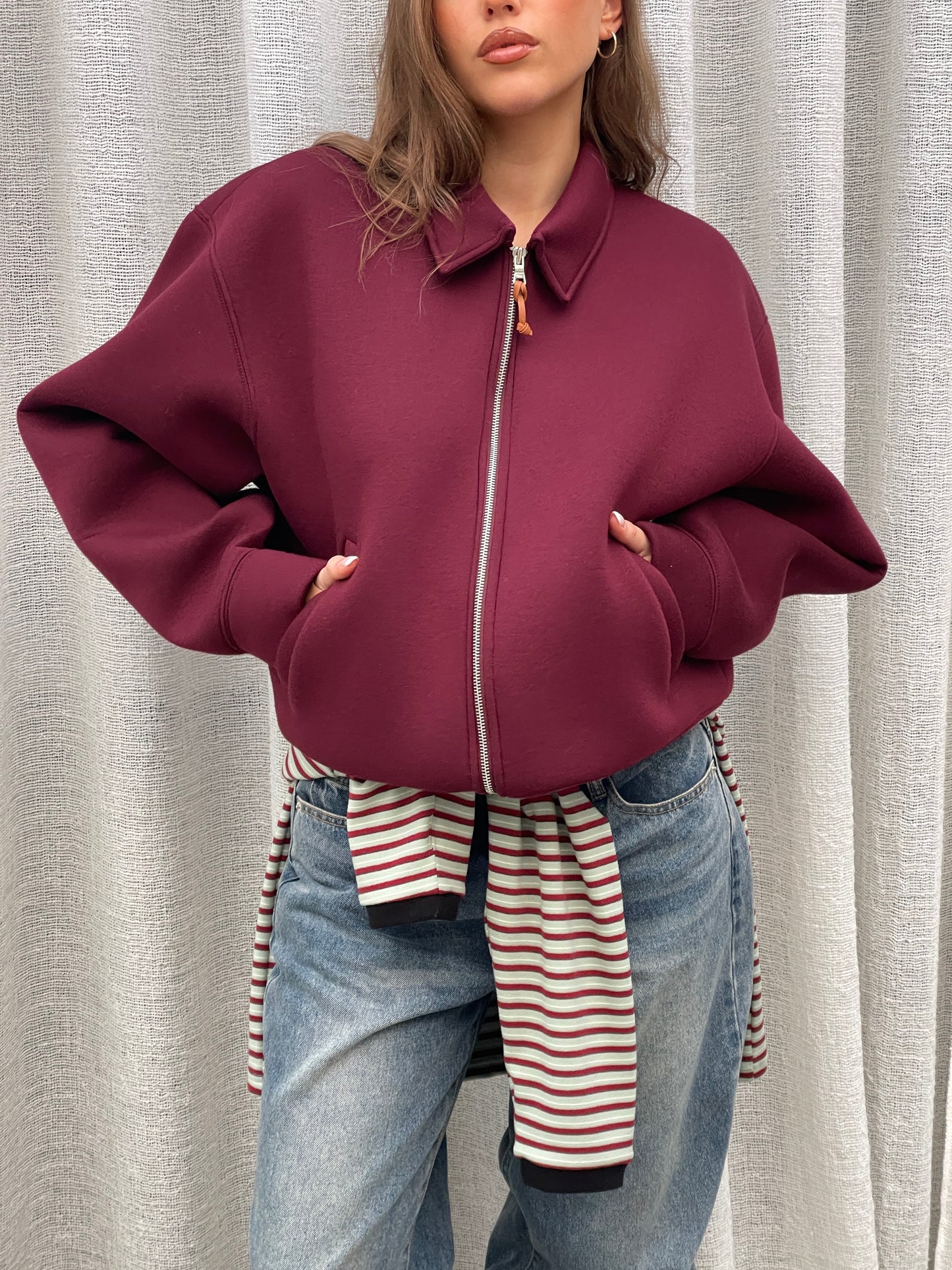 Zipper Vest Burgundy