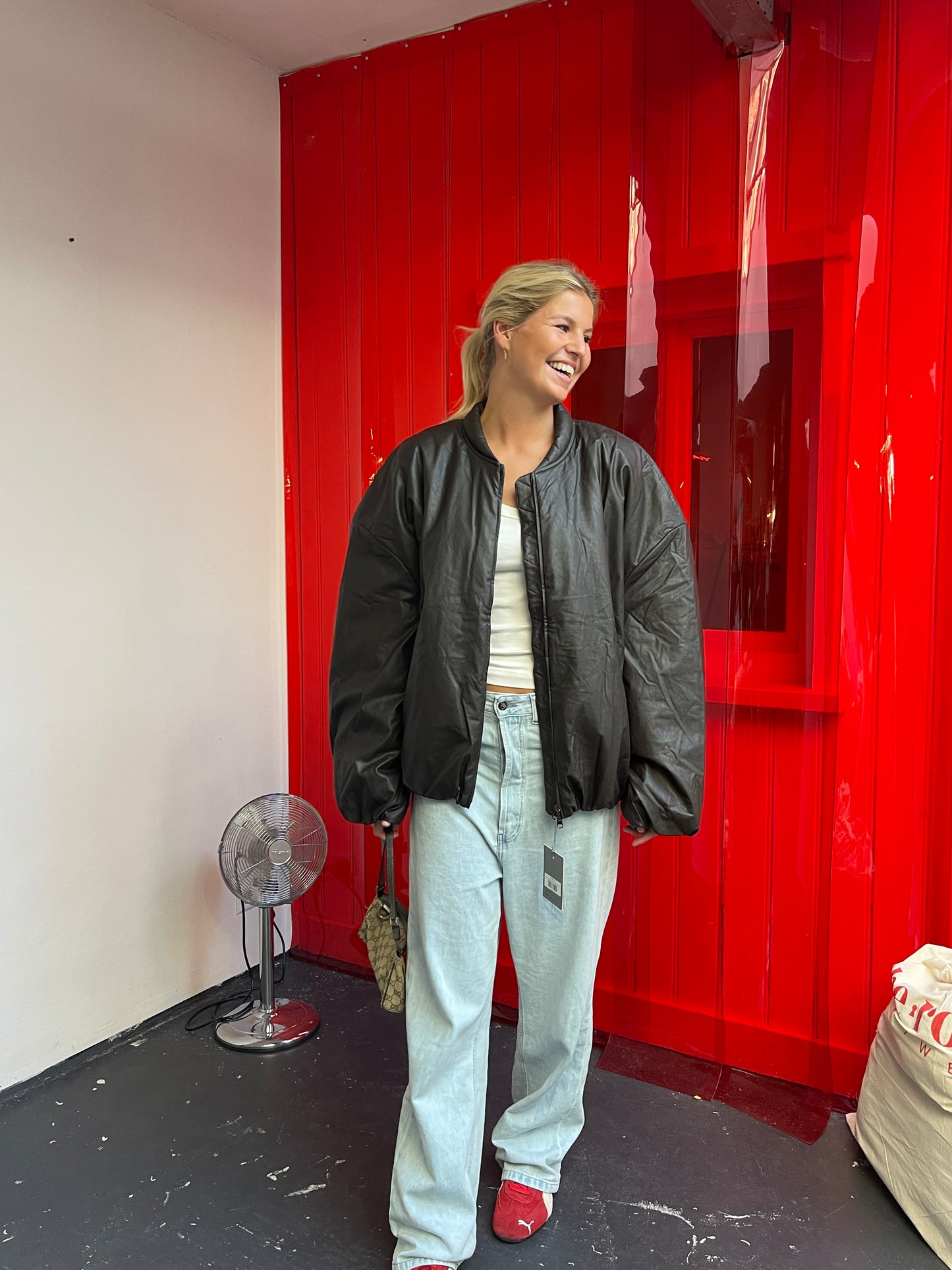 Oversized Bomber Oil Dark Brown