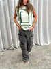 Graphic Wool Spencer Green