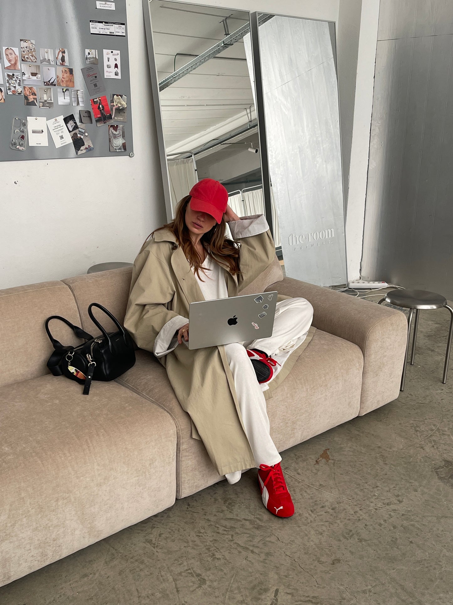 Contrast Lined Long Trenchcoat Camel