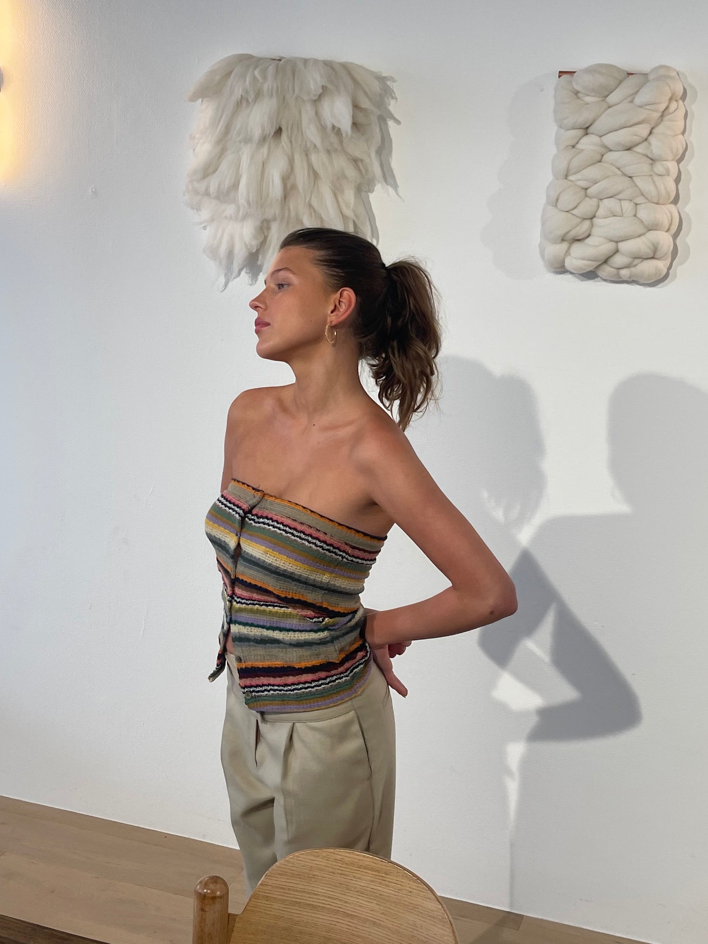 Striped Crochet Tube Top